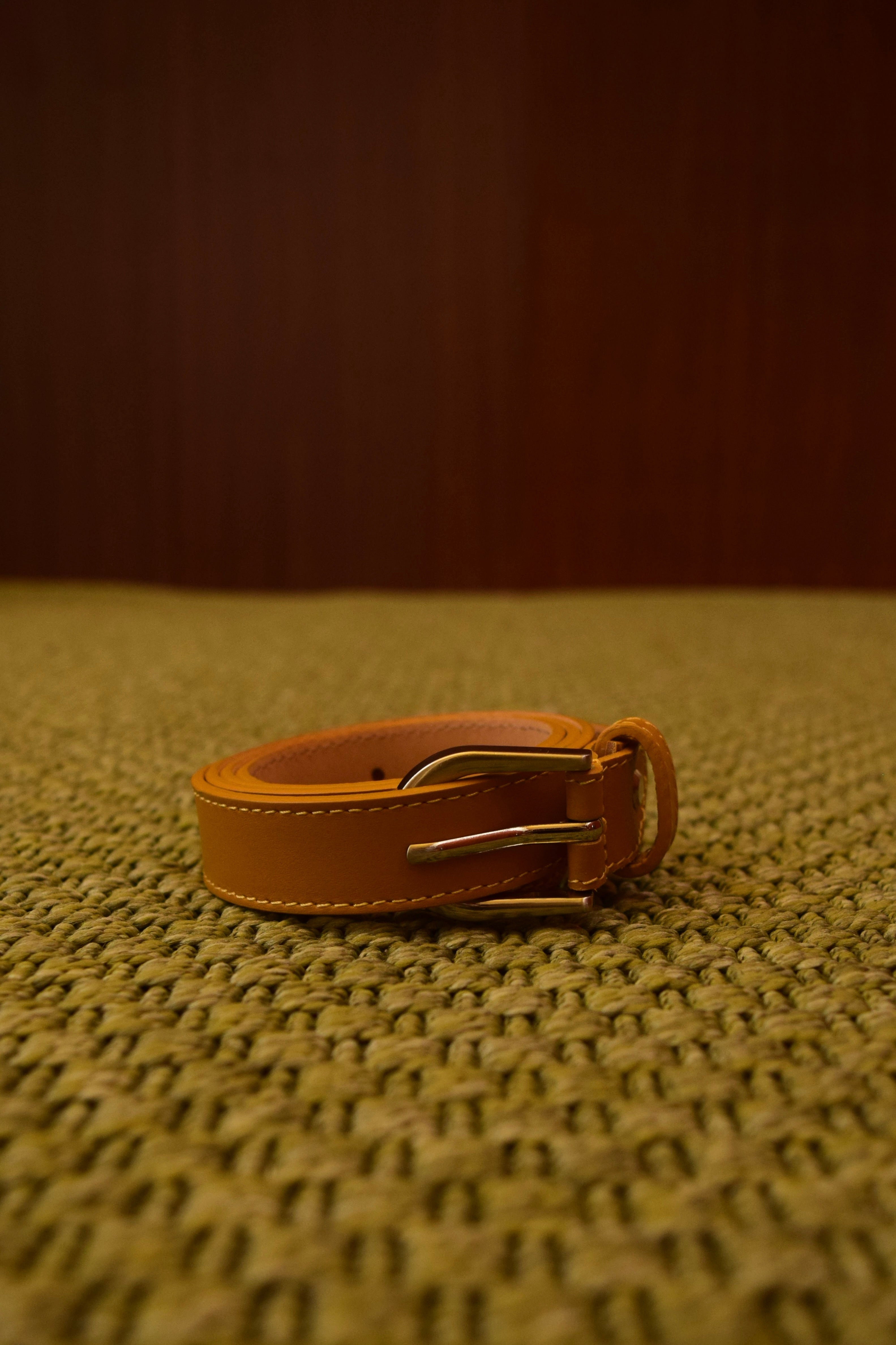 Cintura donna caramel in vera pelle