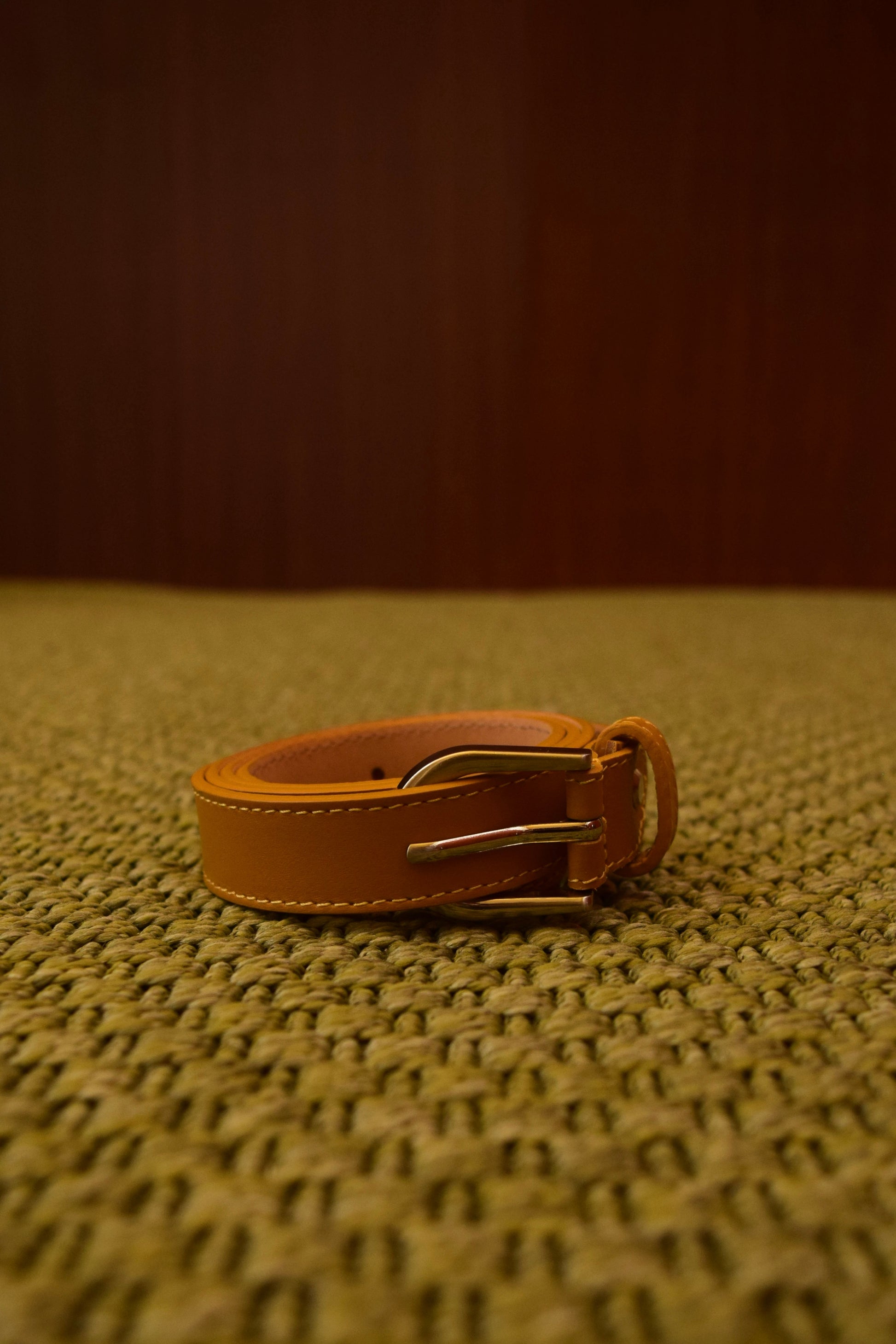 Cintura donna caramel in vera pelle