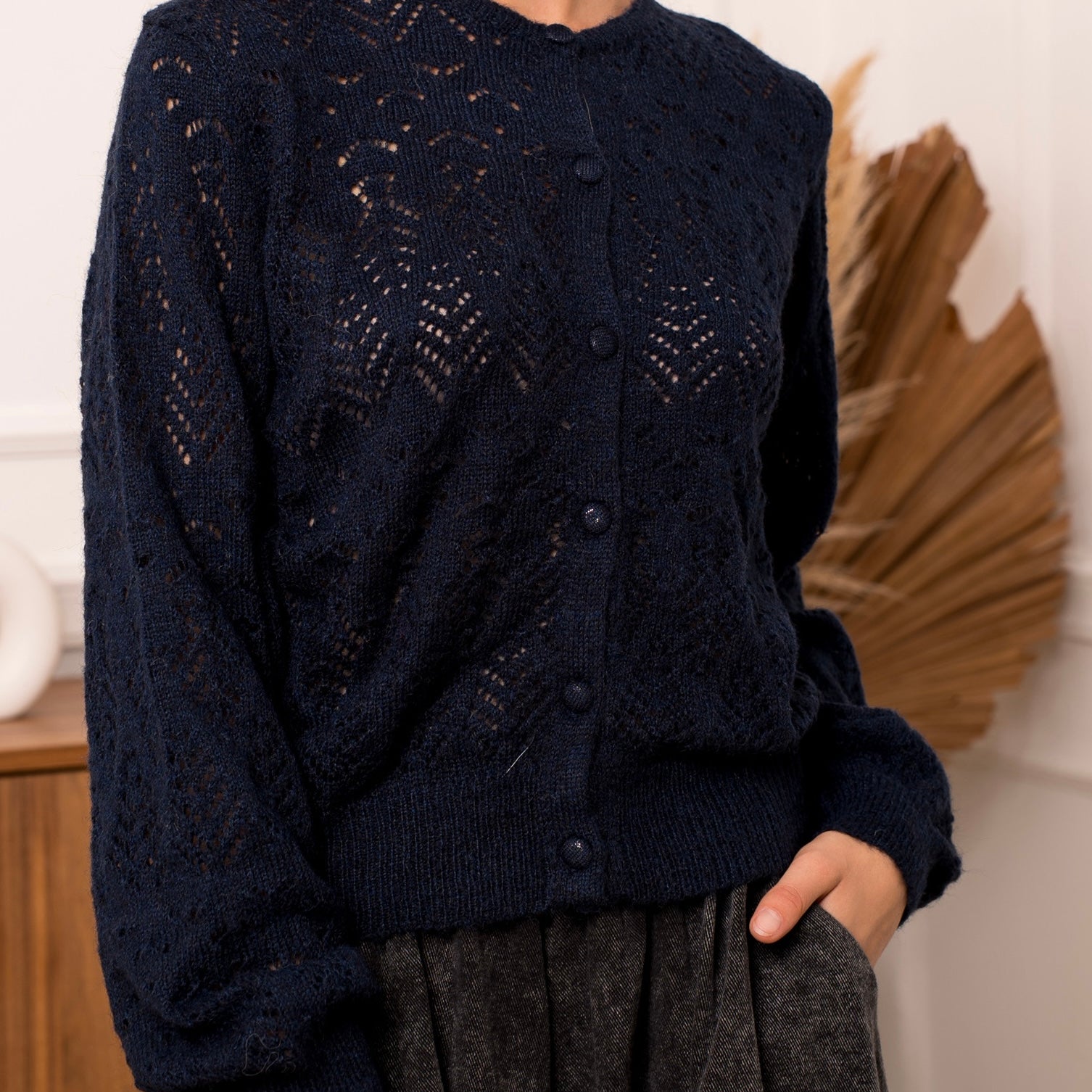 Cardigan Dorothy donna Traforato blu navy