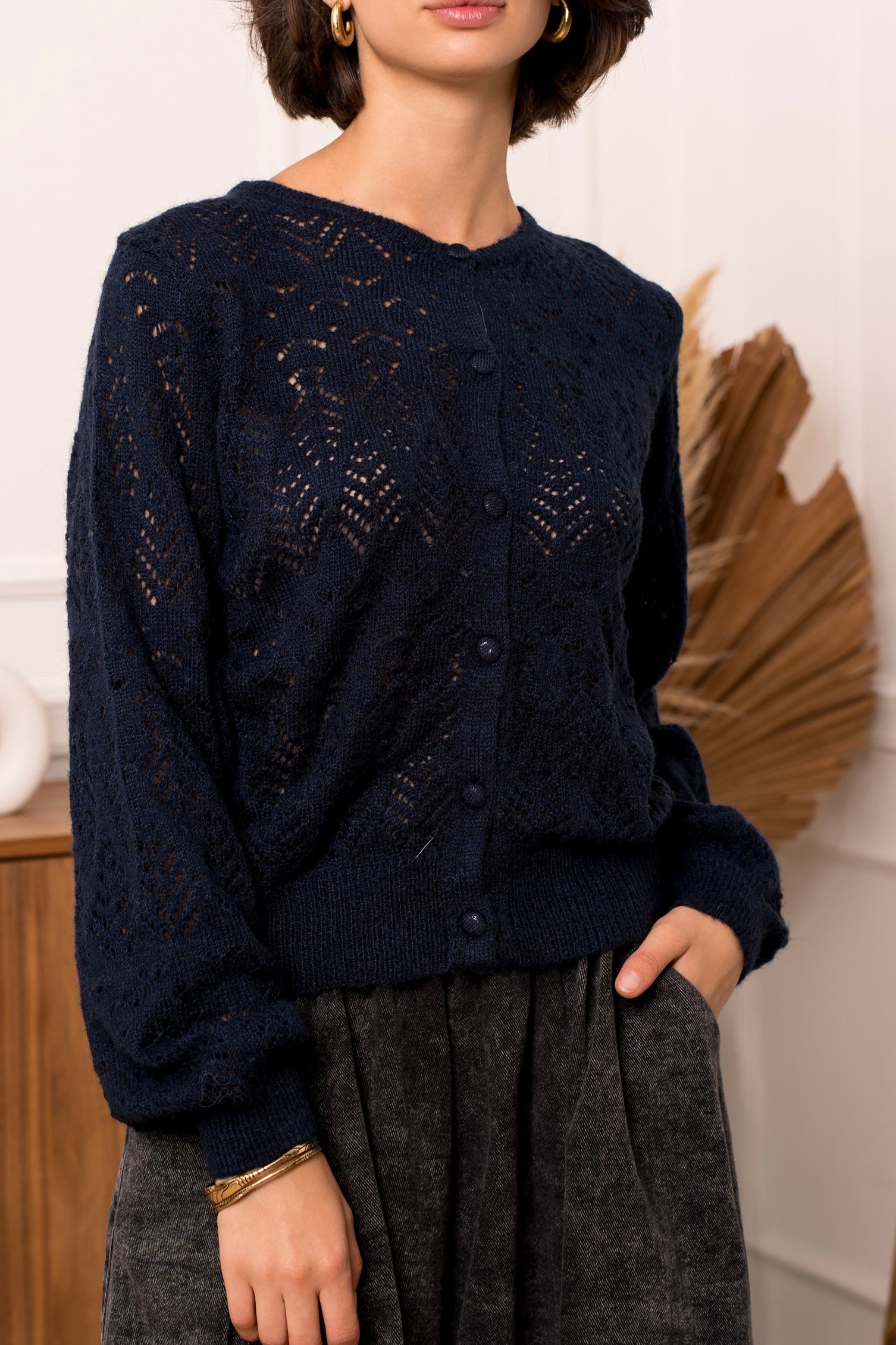 Cardigan Dorothy donna Traforato blu navy