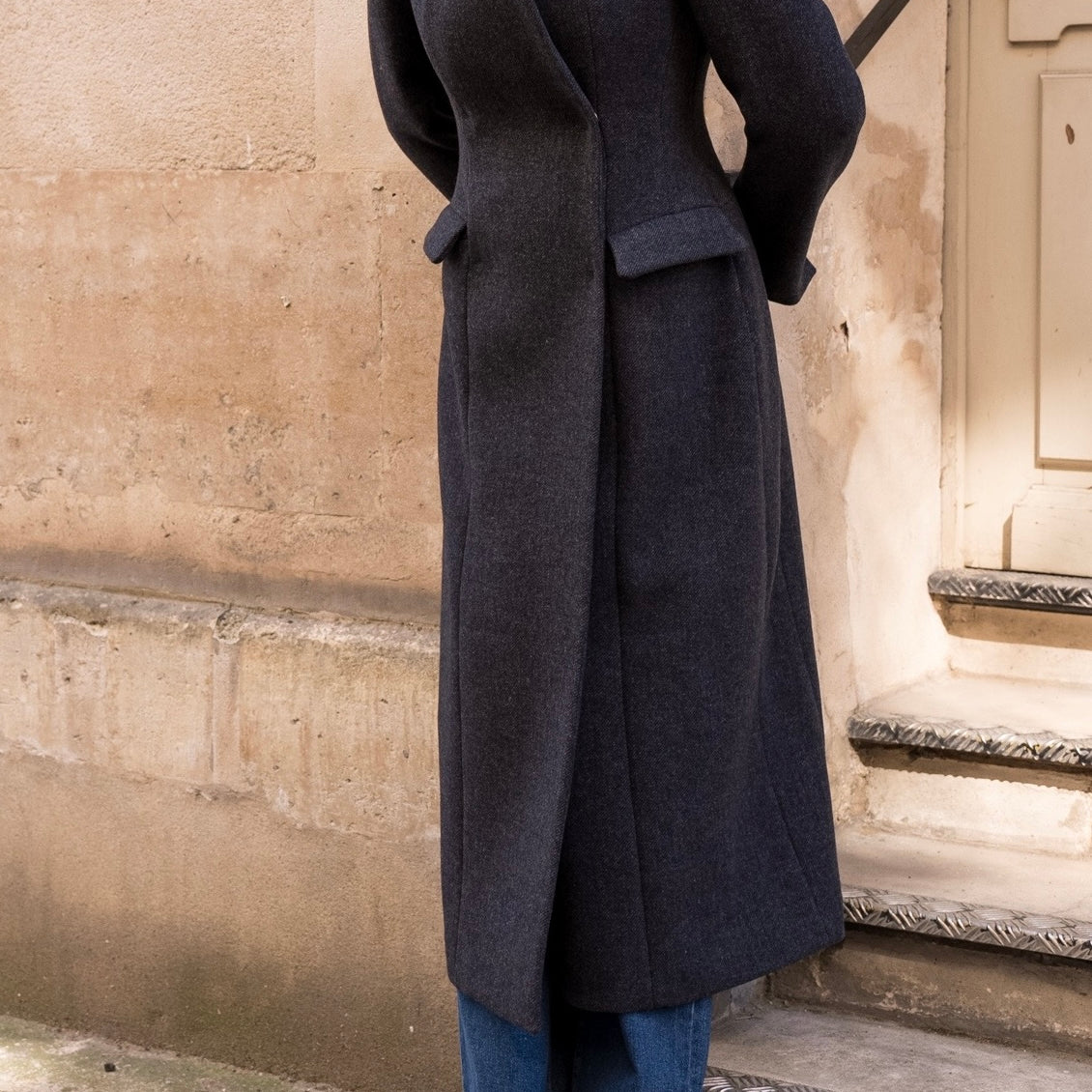 Cappotto Lungo Donna in Lana | Collo Coreano