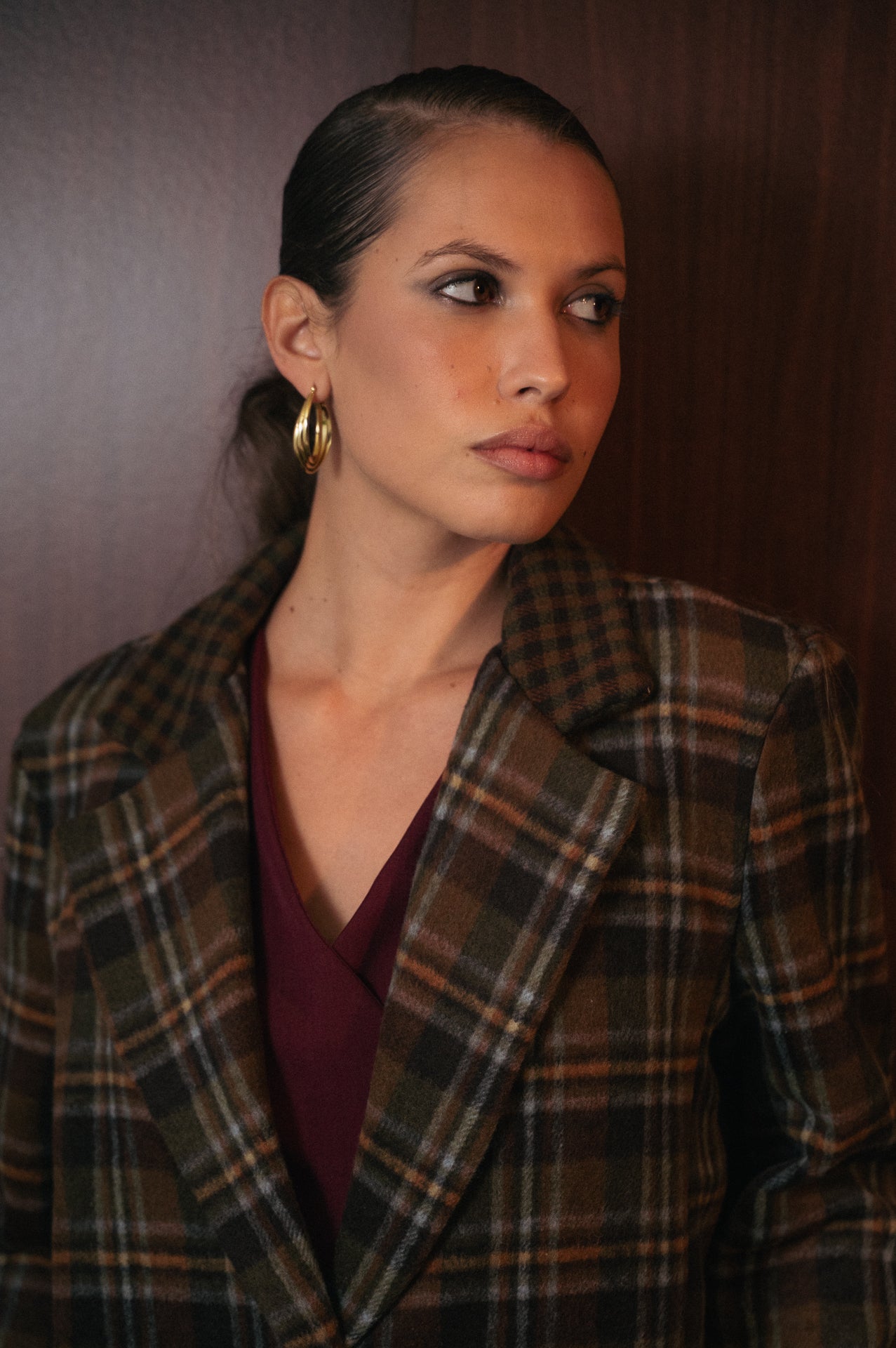 Blazer Donna Panno a Fantasia tartan | Monopetto Classico | Giacca Invernale Elegante