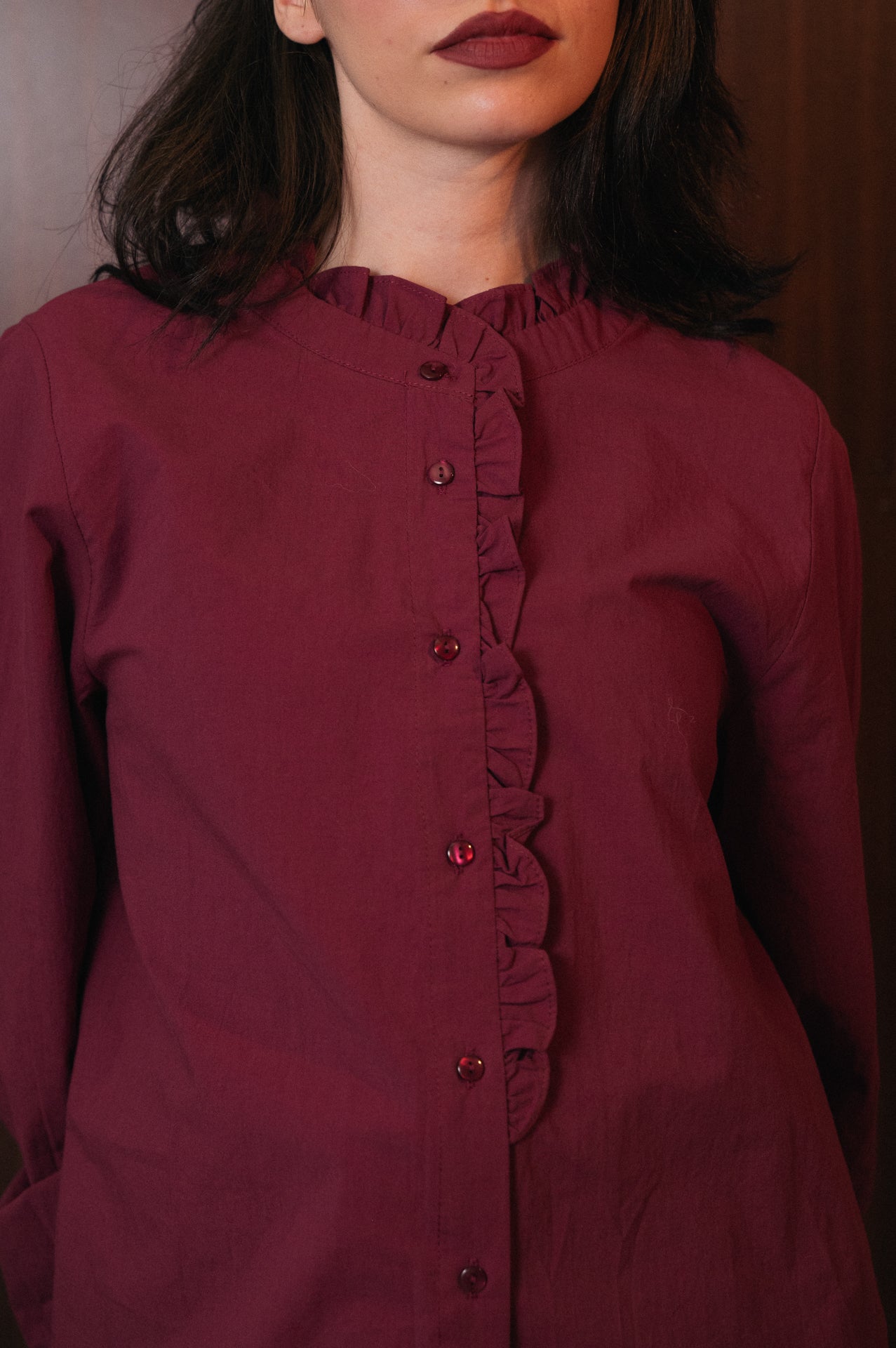 Camicia Borgogna con ricami
