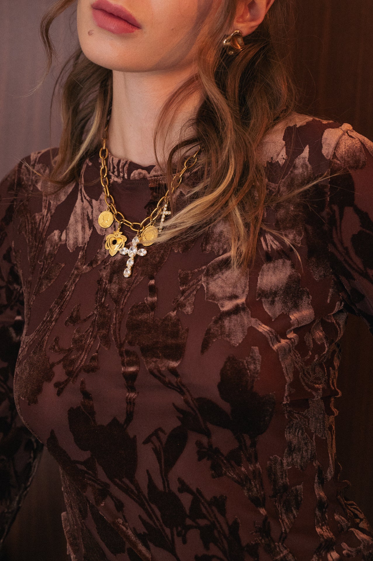 Body caffè in Velluto Devoré