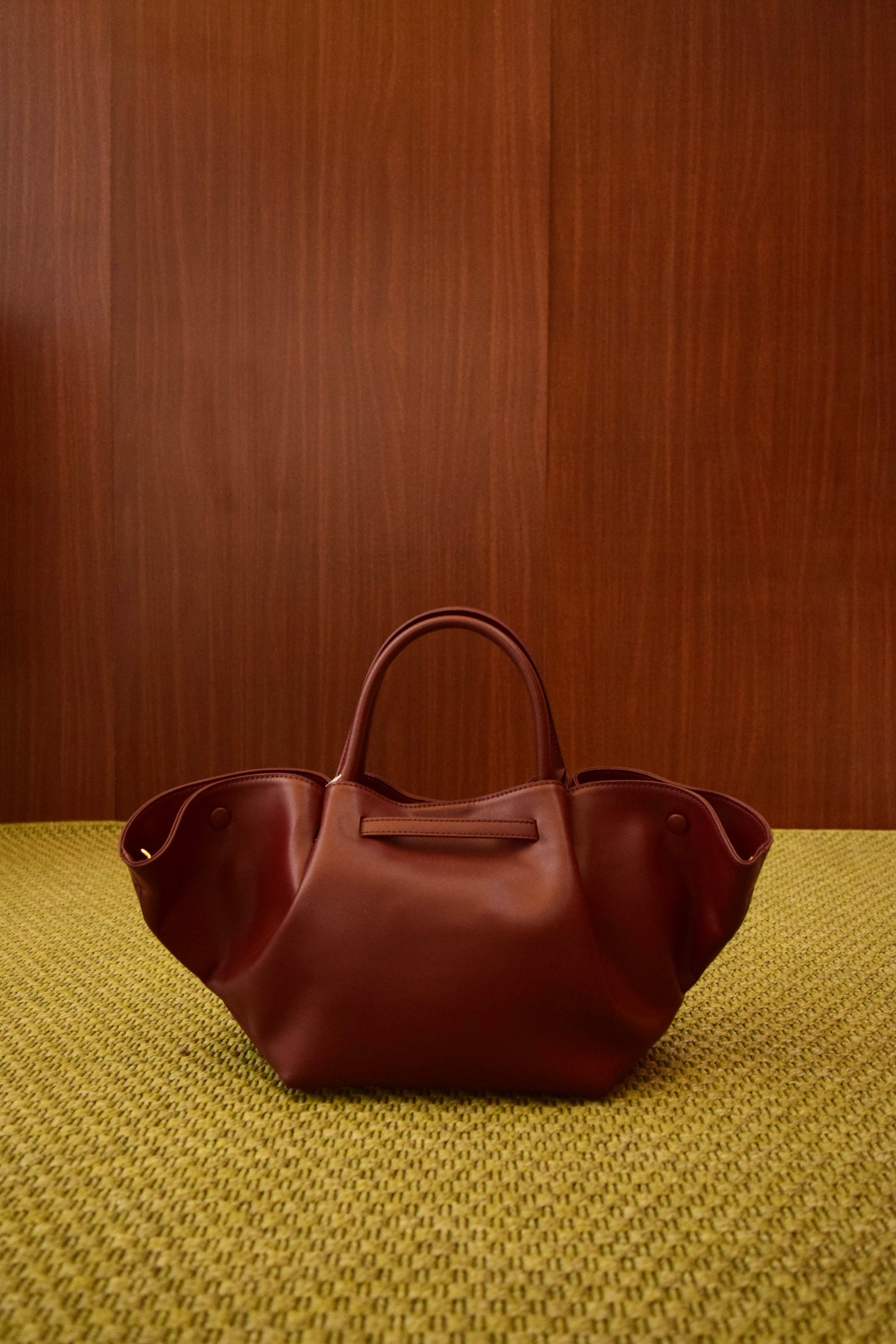 Borsa a Mano in Vera Pelle Bordeaux