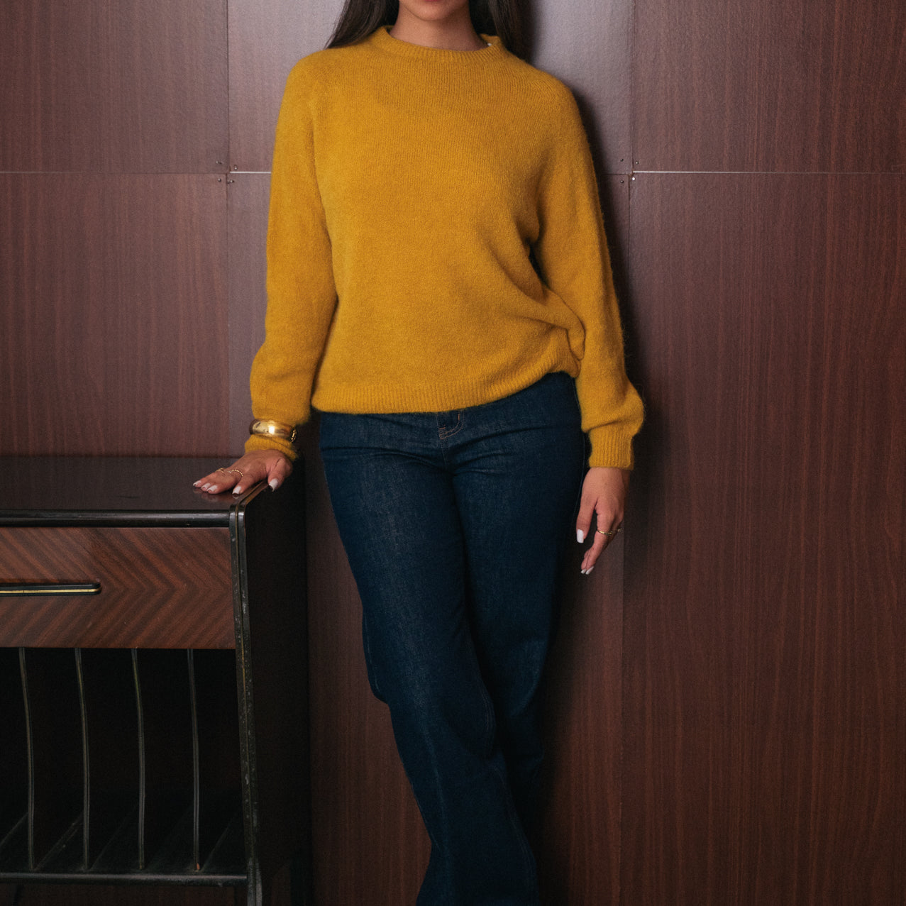Maglione senape donna Amelìe misto alpaca e lana | made in Italy