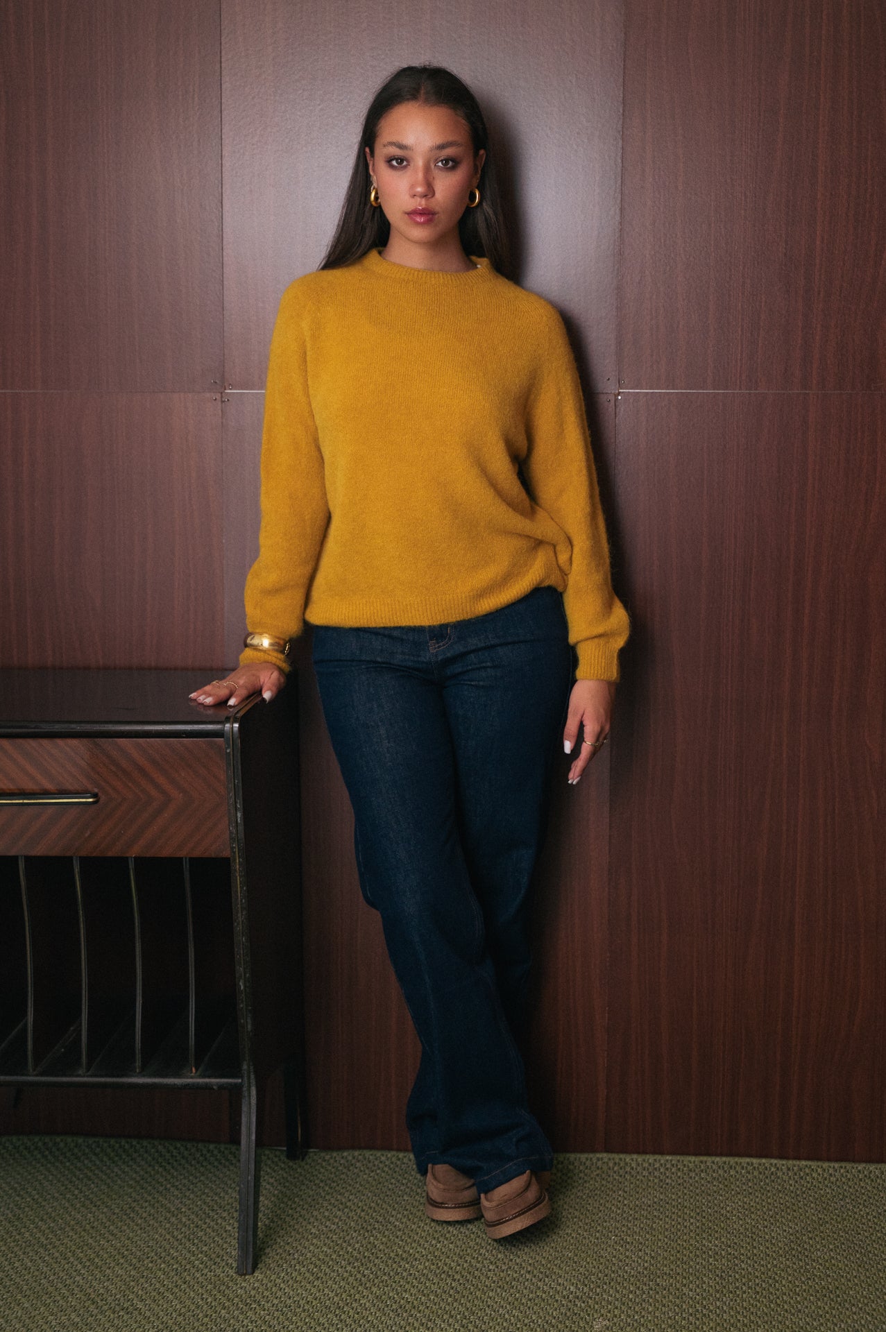 Maglione senape donna Amelìe misto alpaca e lana | made in Italy