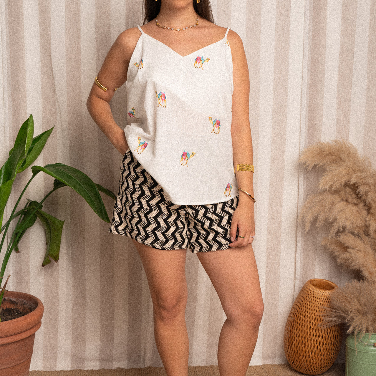 Pantaloncino fantasia zig zag