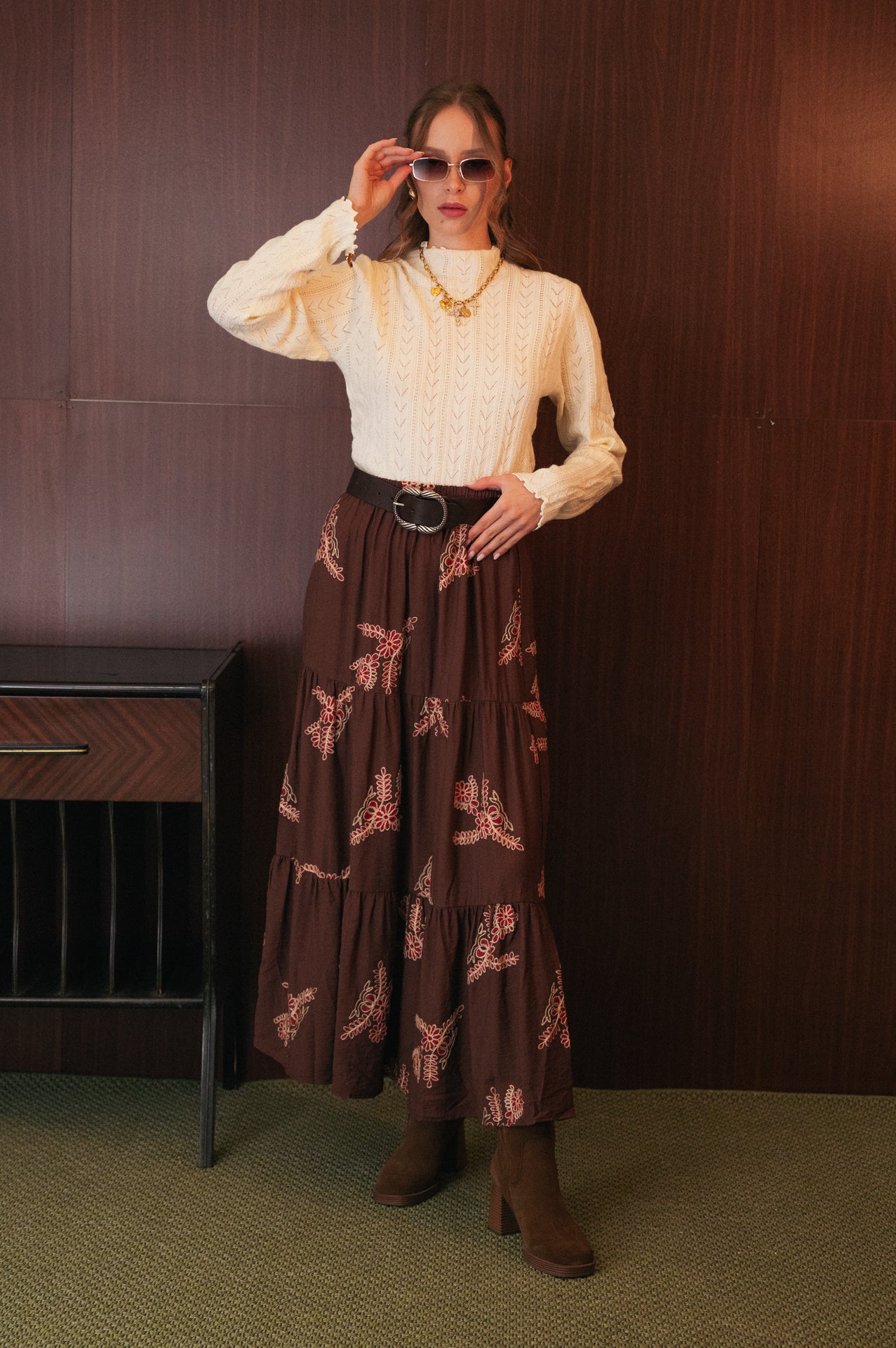 Gonna lunga a balze caffe