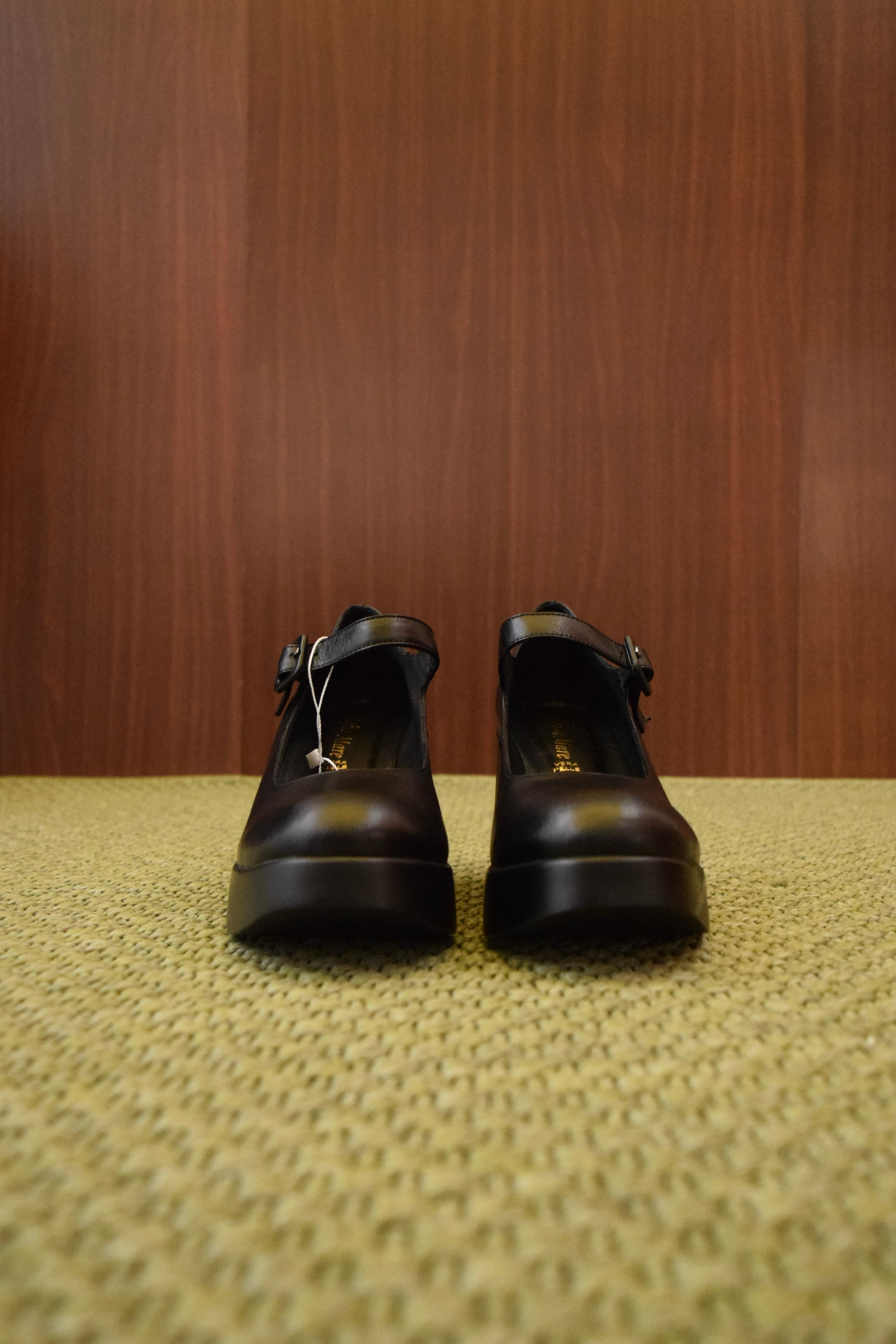 Scarpe Mary Jane Nere in Vera Pelle | Tacco 9 cm Platform 3 cm