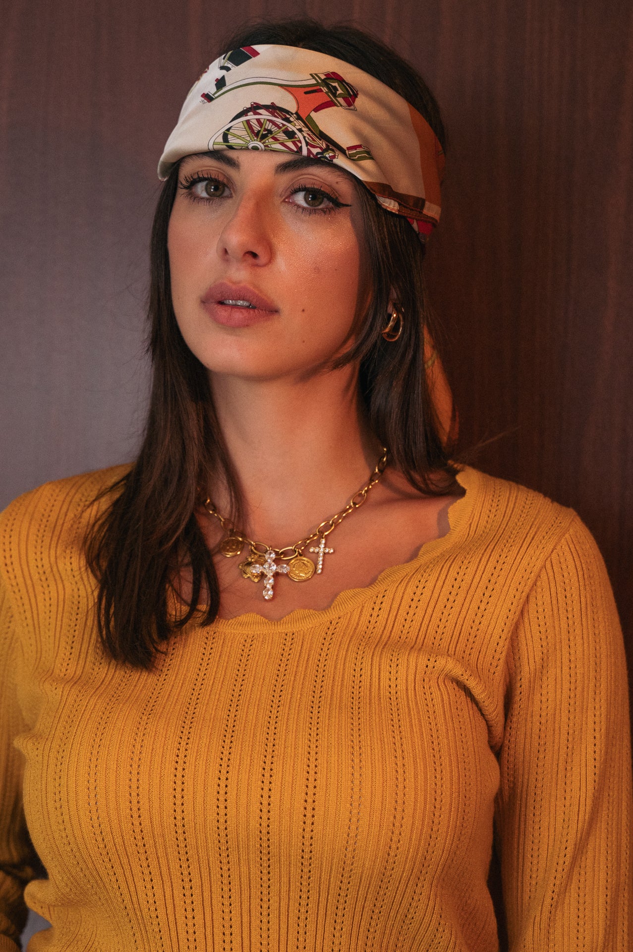 Maglia Sara a costine color zafferano