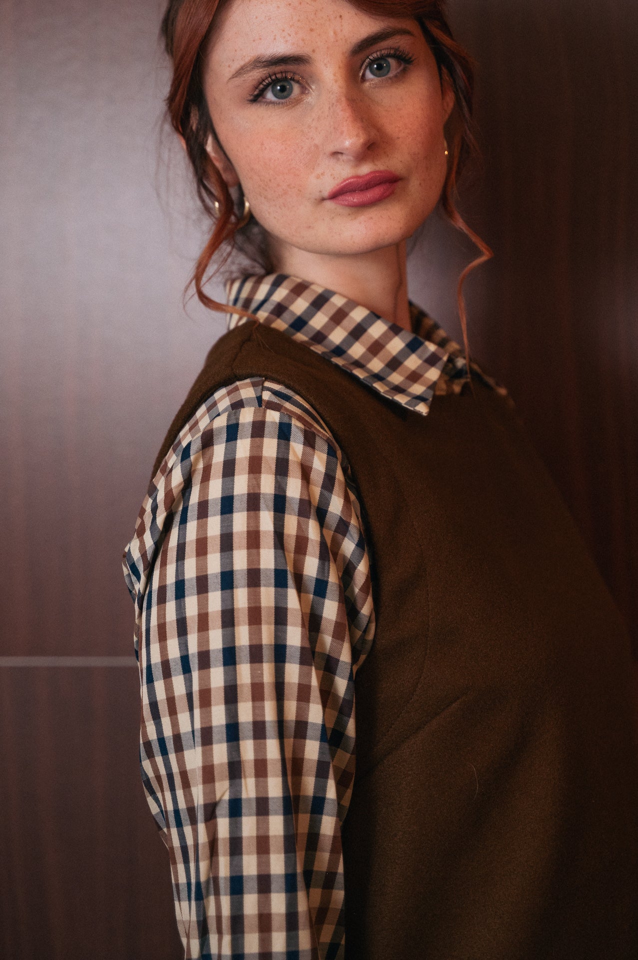 Abito Mini Donna a Bretelle Marrone | Stile Salopette (Pinafore Dress) | Senza Maniche