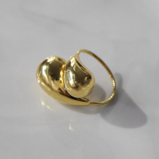 Anello doppia Goccia color oro - Unico Officina Di tendenza