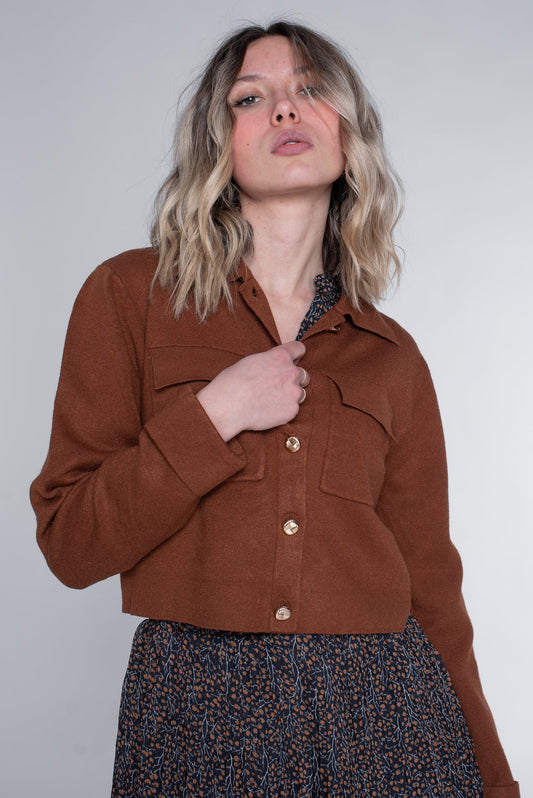 giacca marrone con colletto - Unico Officina Di tendenza