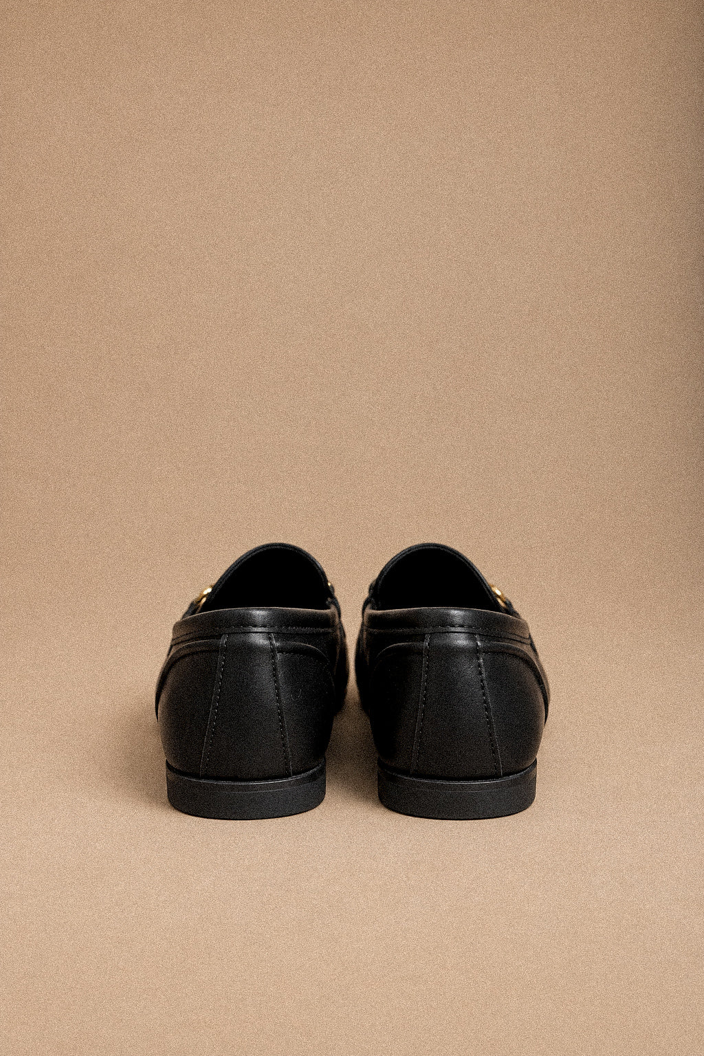 Mocassino Donna Nero Effetto Pelle con Morsetto Horsebit Dorato