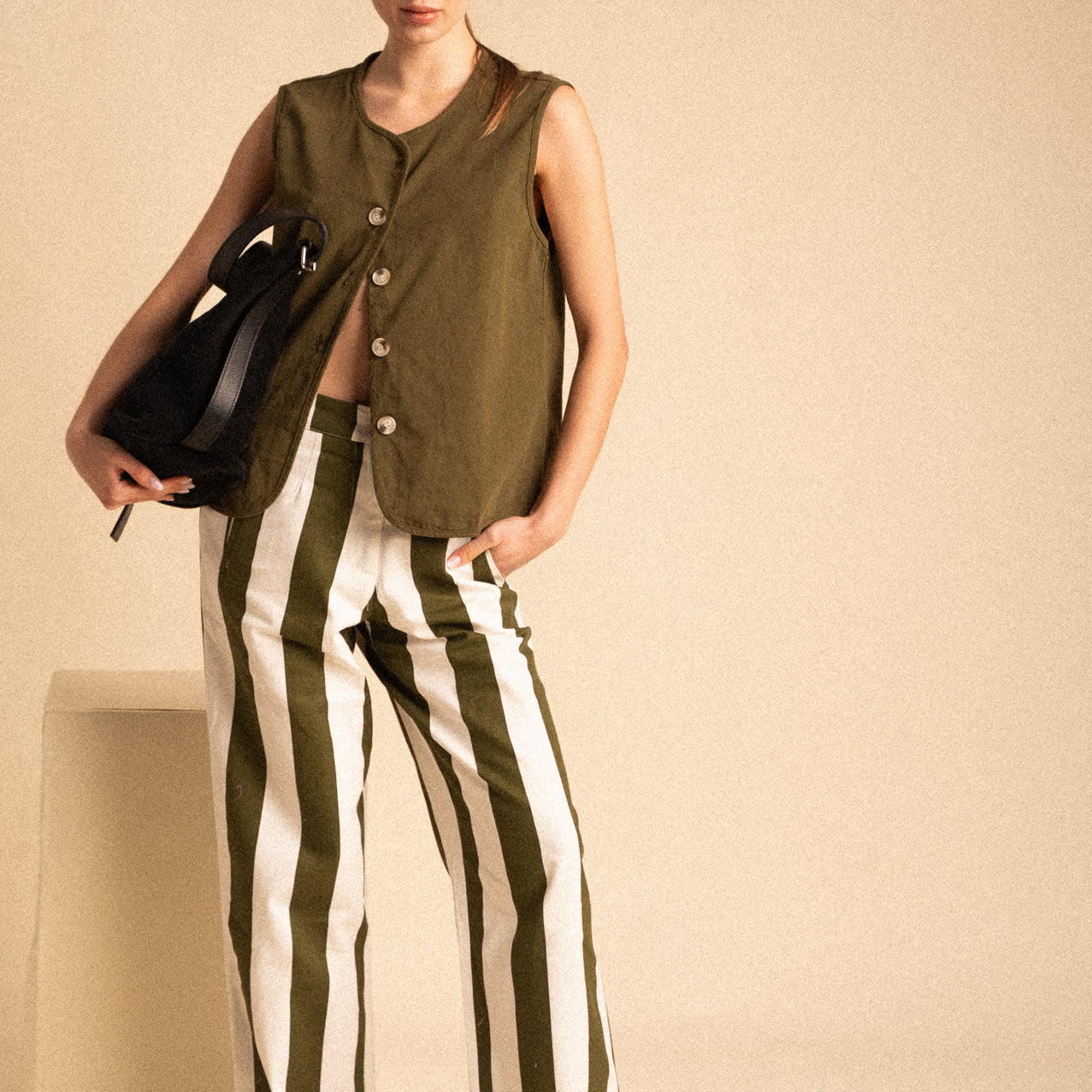 Pantalone Wide Leg a Riga Bengalina
