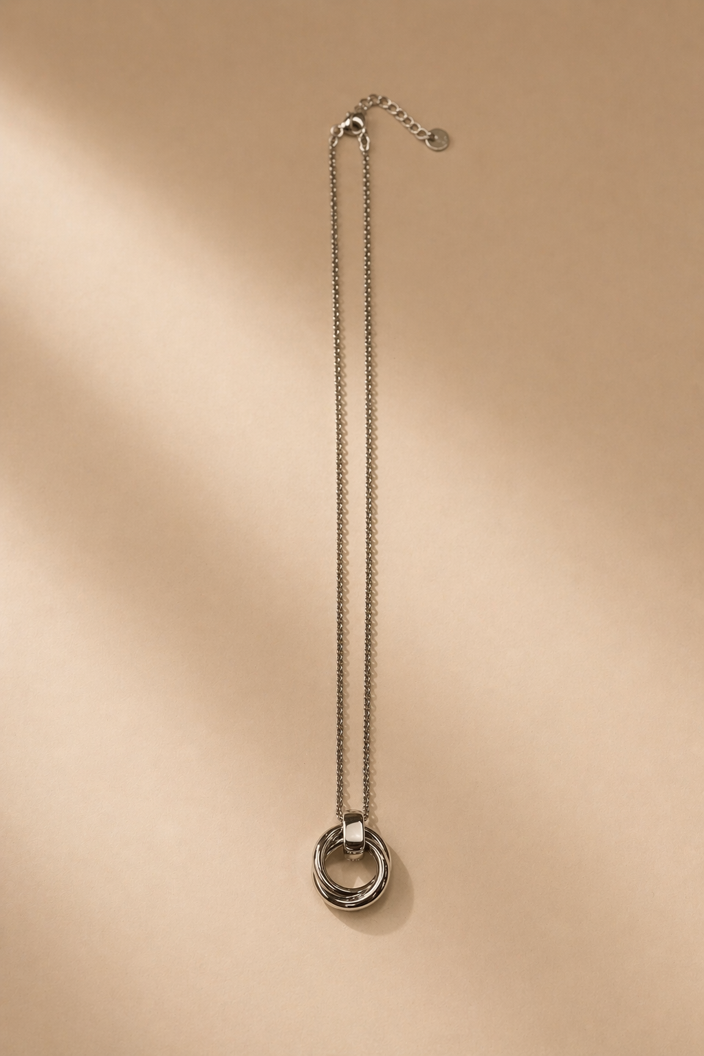 Collana Donna Ciondolo Cerchi Intrecciati Argento Regolabile