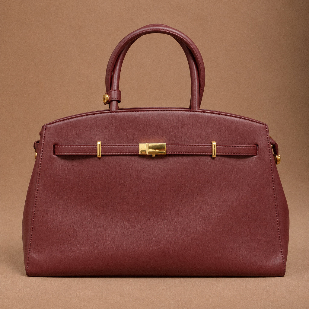 Borsa Louise in vera pelle color bordeaux