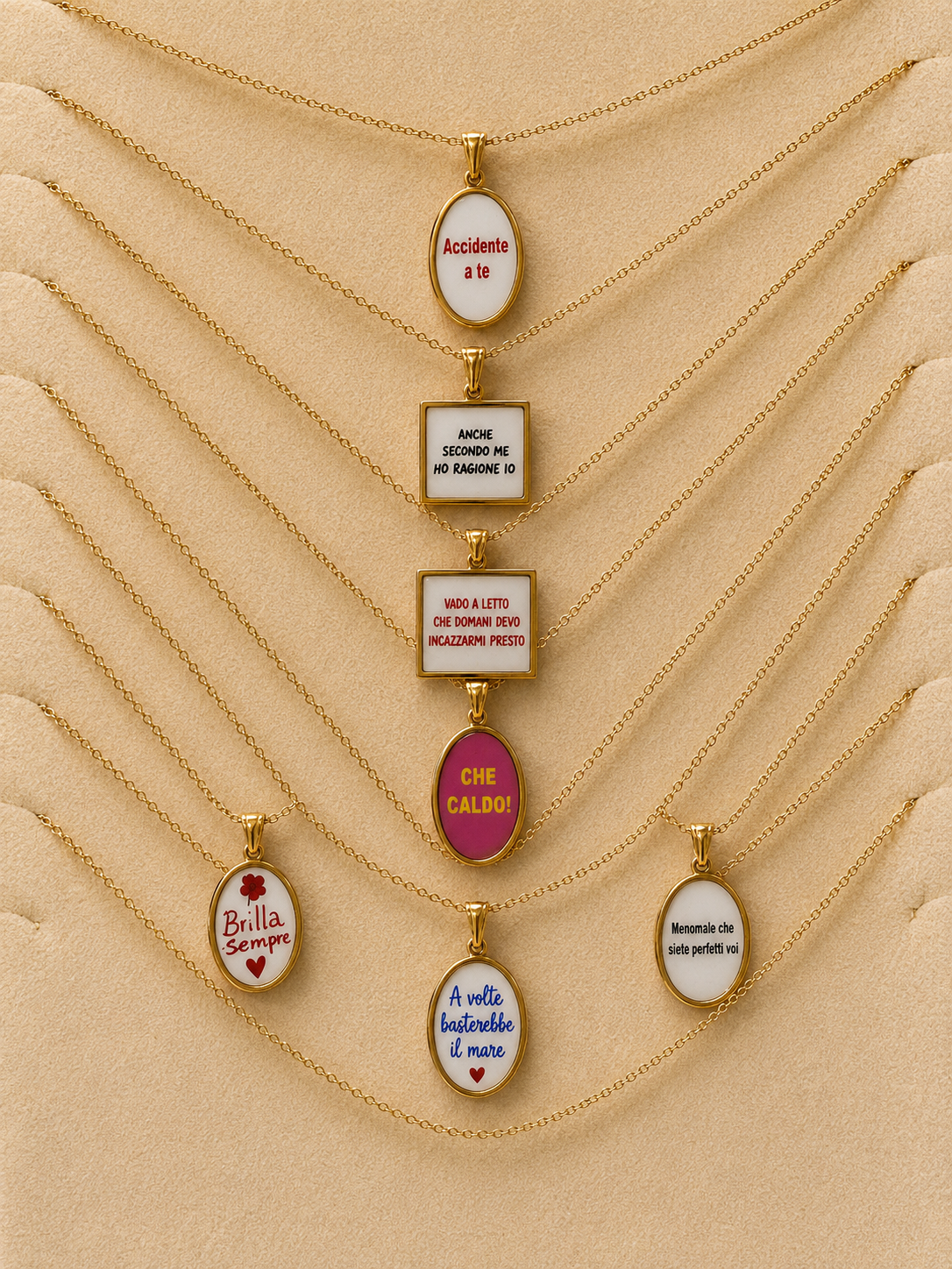 Collana Message in Acciaio Gold con Frasi