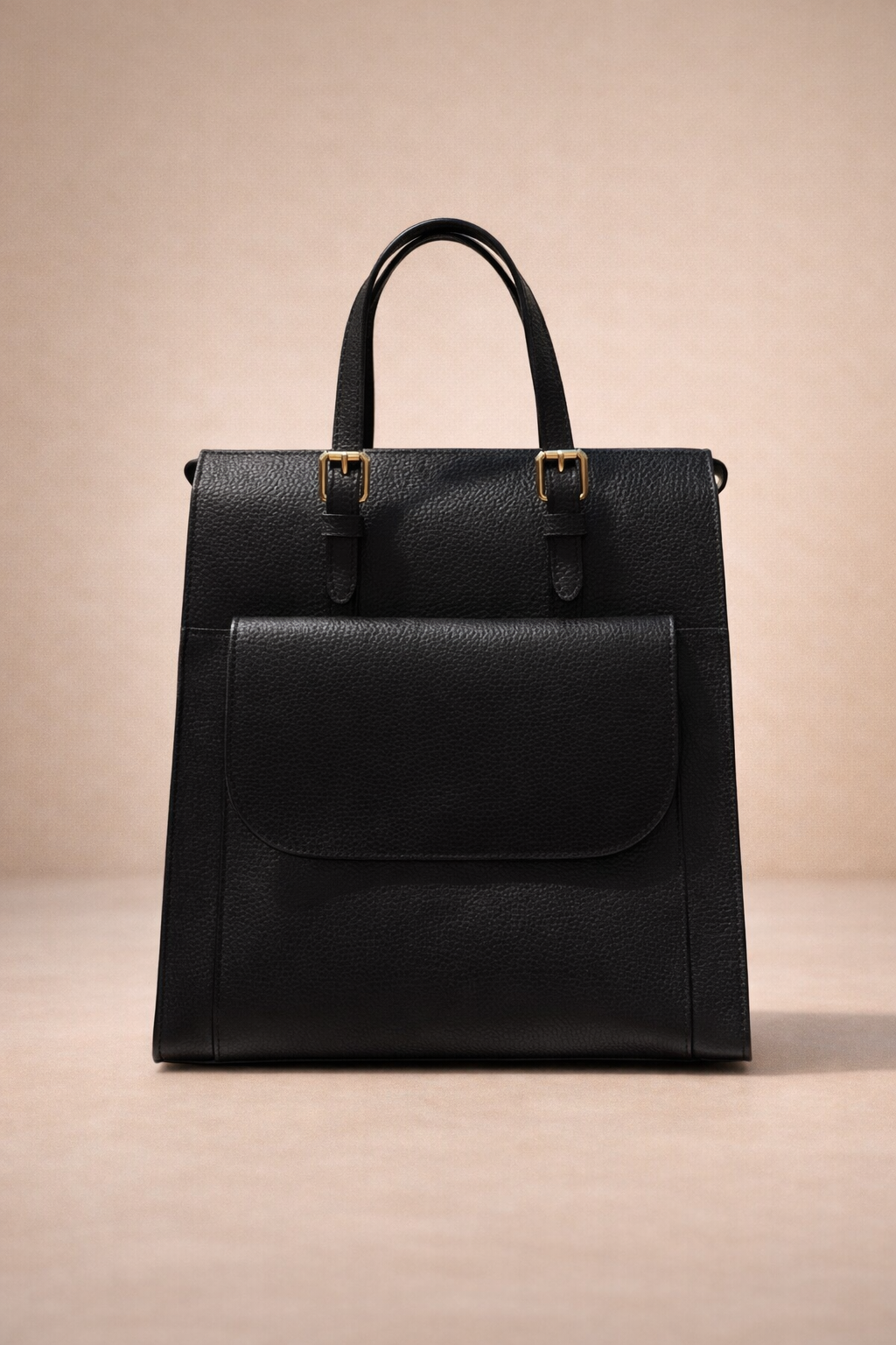 Zaino Donna in Vera Pelle nero Convertibile Tracolla con Zip