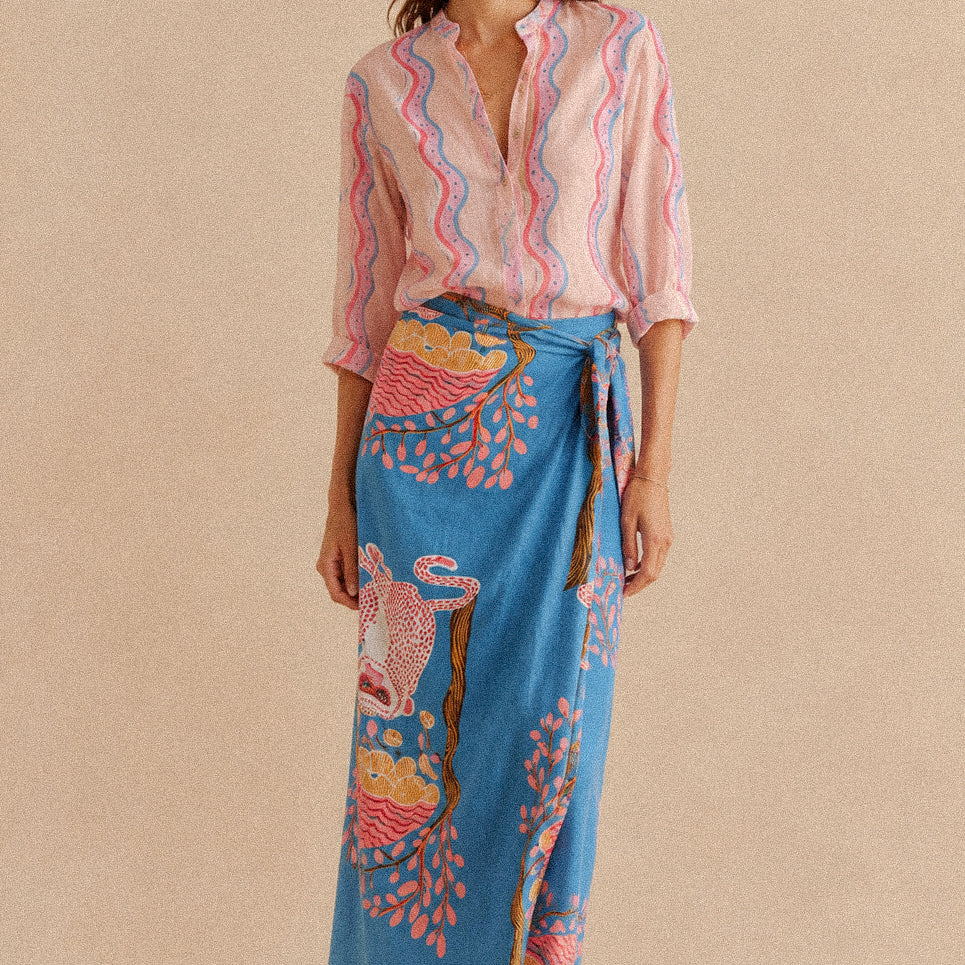 Box Outfit Monkey Rose – Camicia Coreana & Gonna Portafoglio Lunga