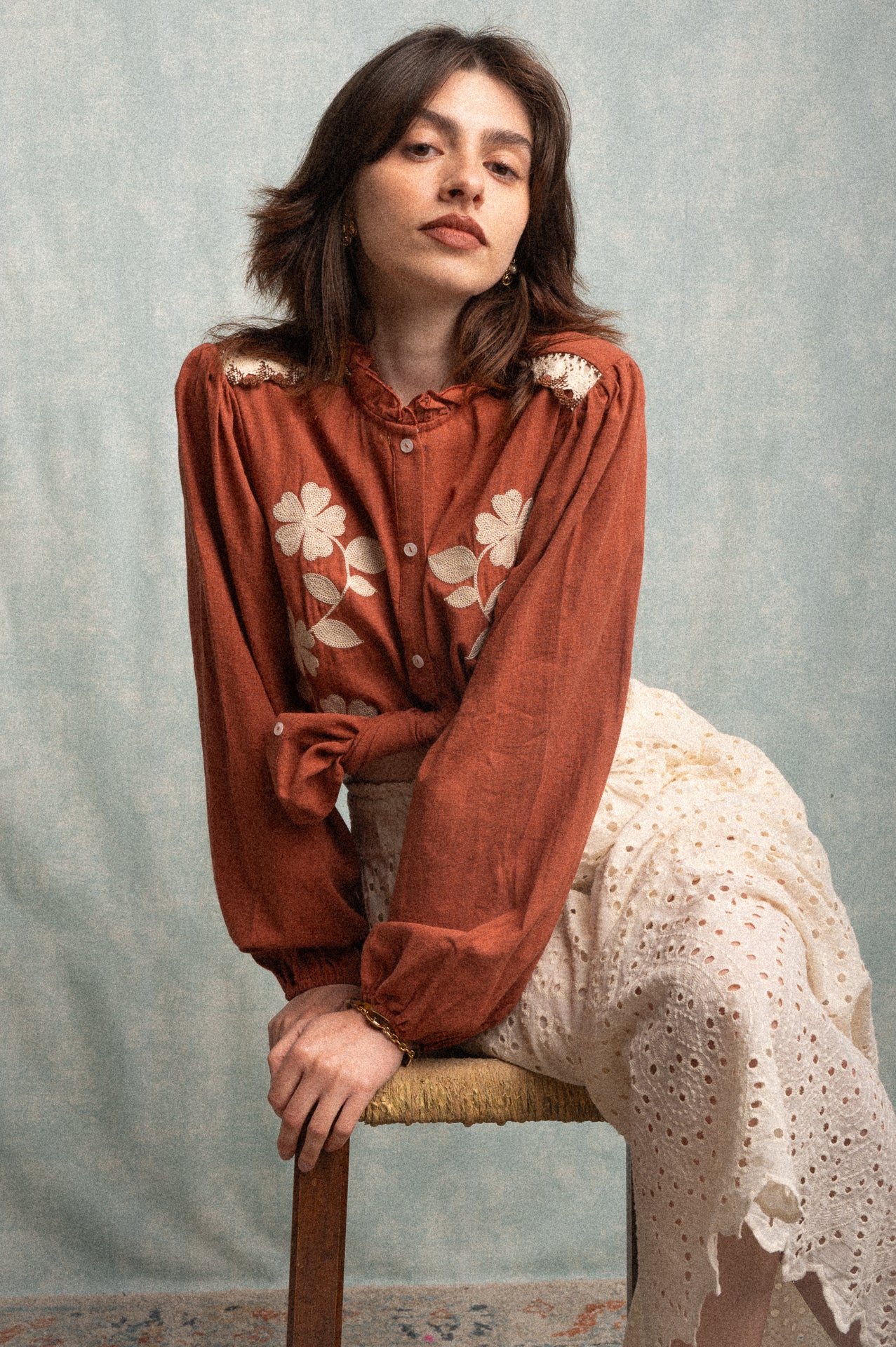 Camicia Terry ricamata