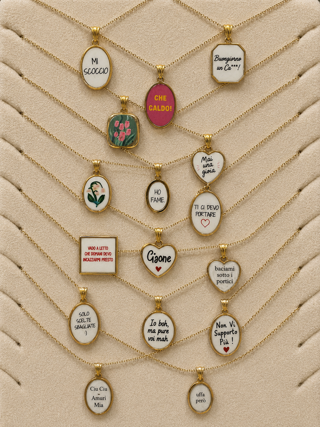 Collana Message in Acciaio Gold con Frasi