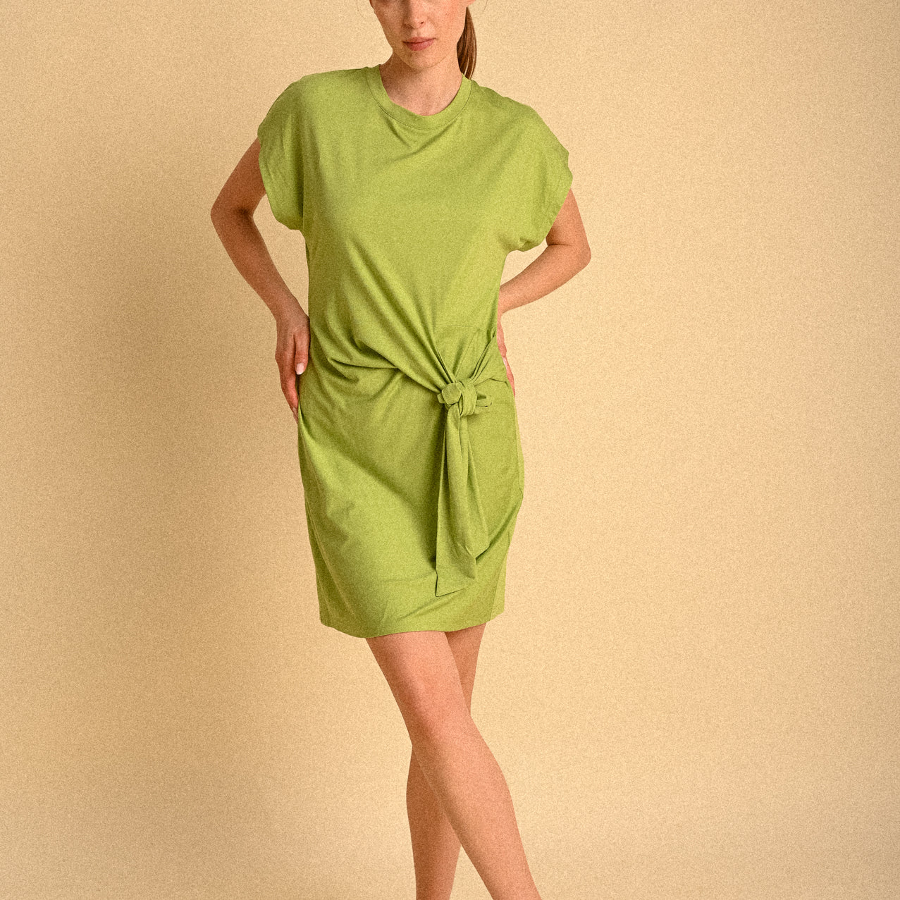 Abito Miami Lime con Fiocco Laterale