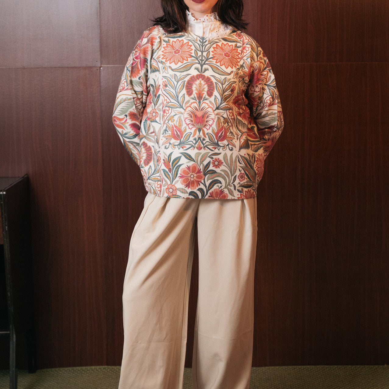 Maglione Emma con stampa a fantasia fiori