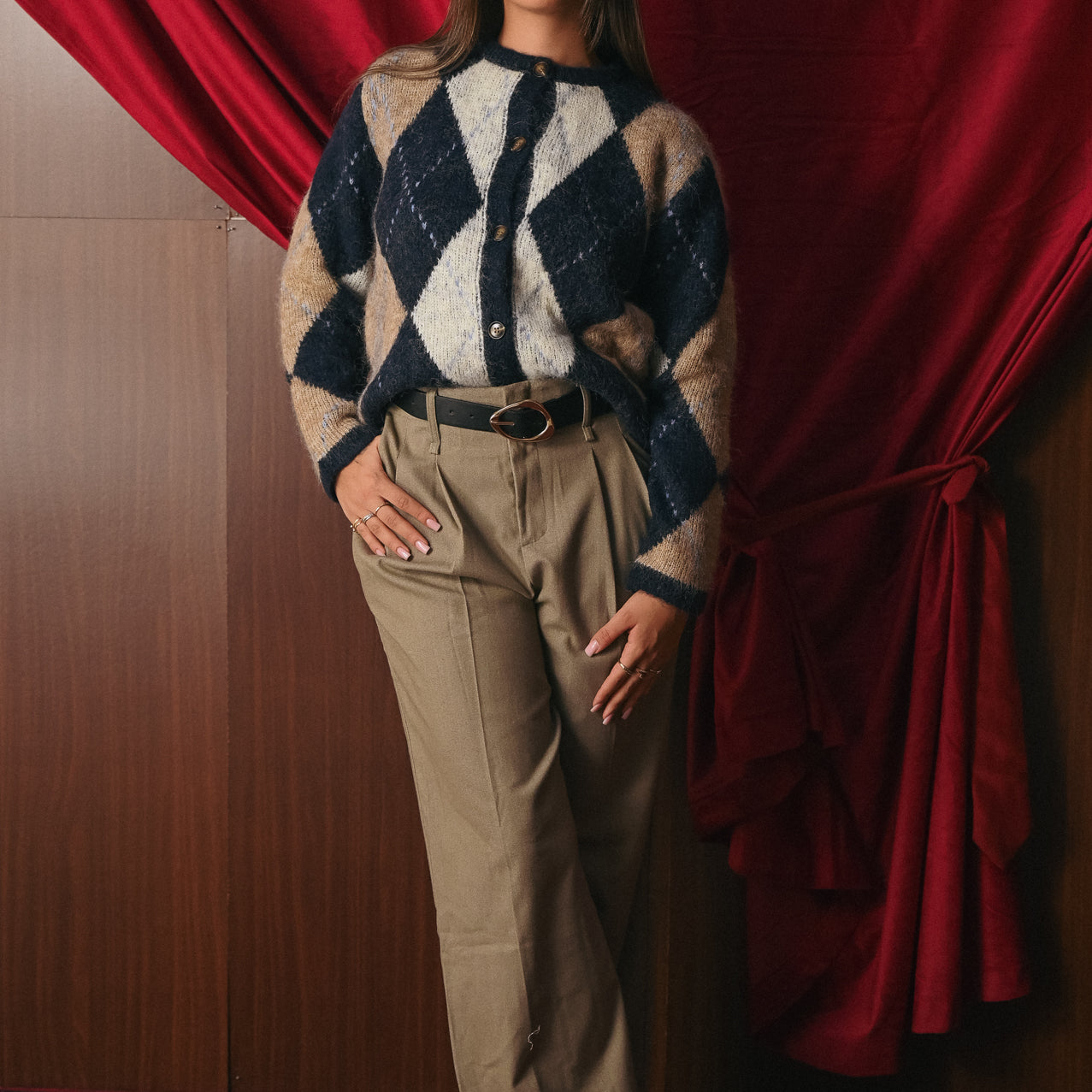 Pantalone Donna taupe Tinta Unita | Pantalone Sartoriale con Cintura