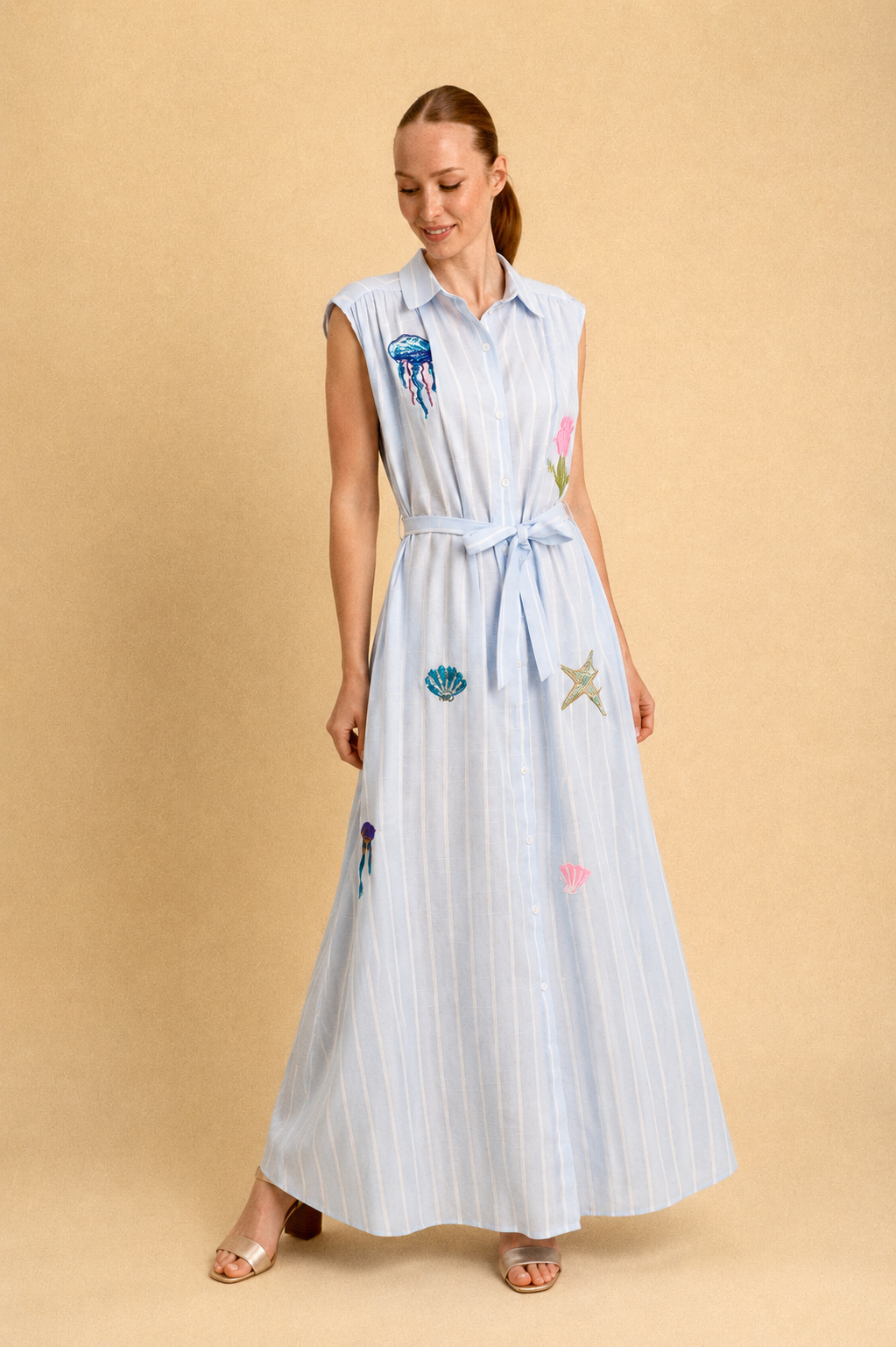 Abito Camicia Oceania Azzurra – Maxi Dress