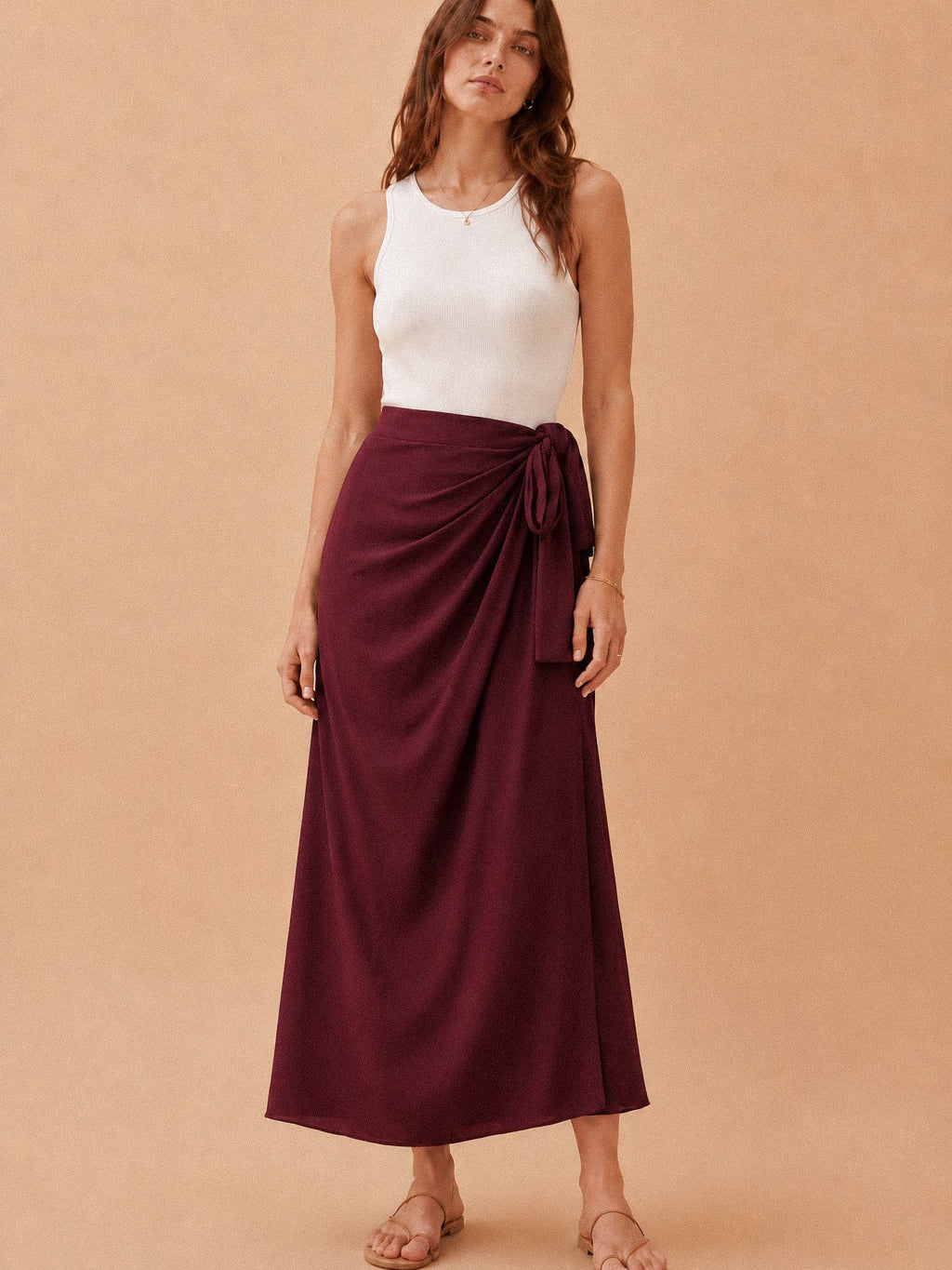Gonna a portafoglio bordeaux