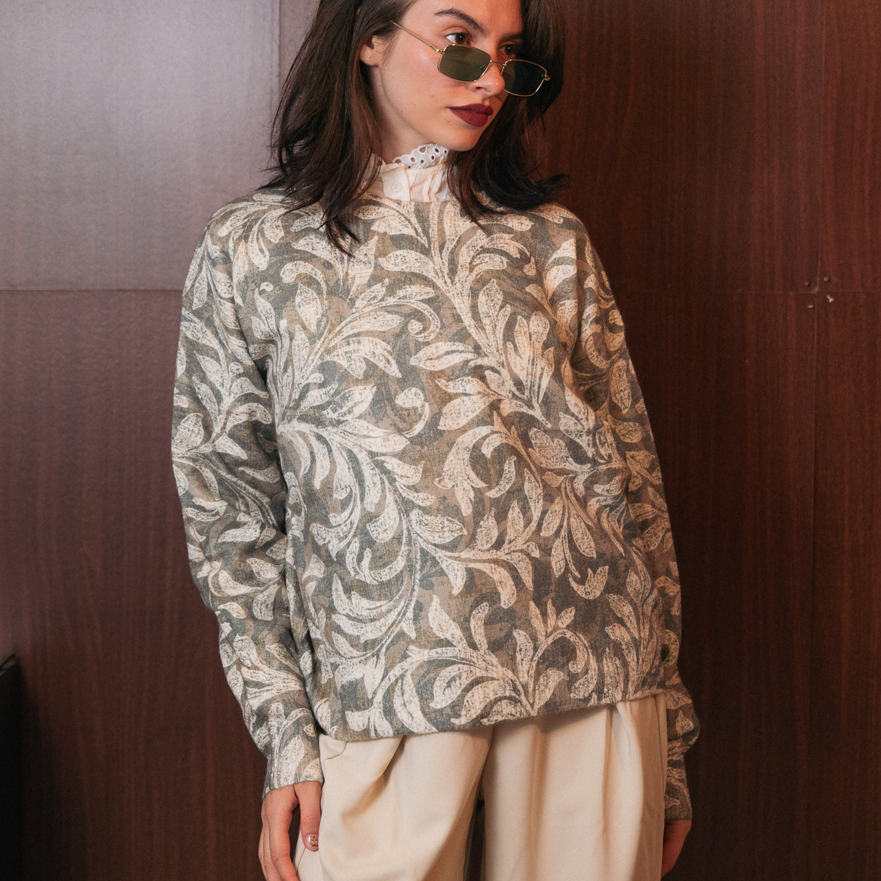 Maglione Emma con stampa a fantasia fiori