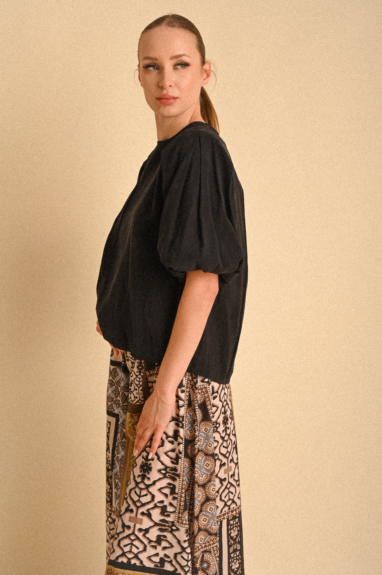 Pantalone Palazzo Kyoto in Cotone Fantasia Patchwork