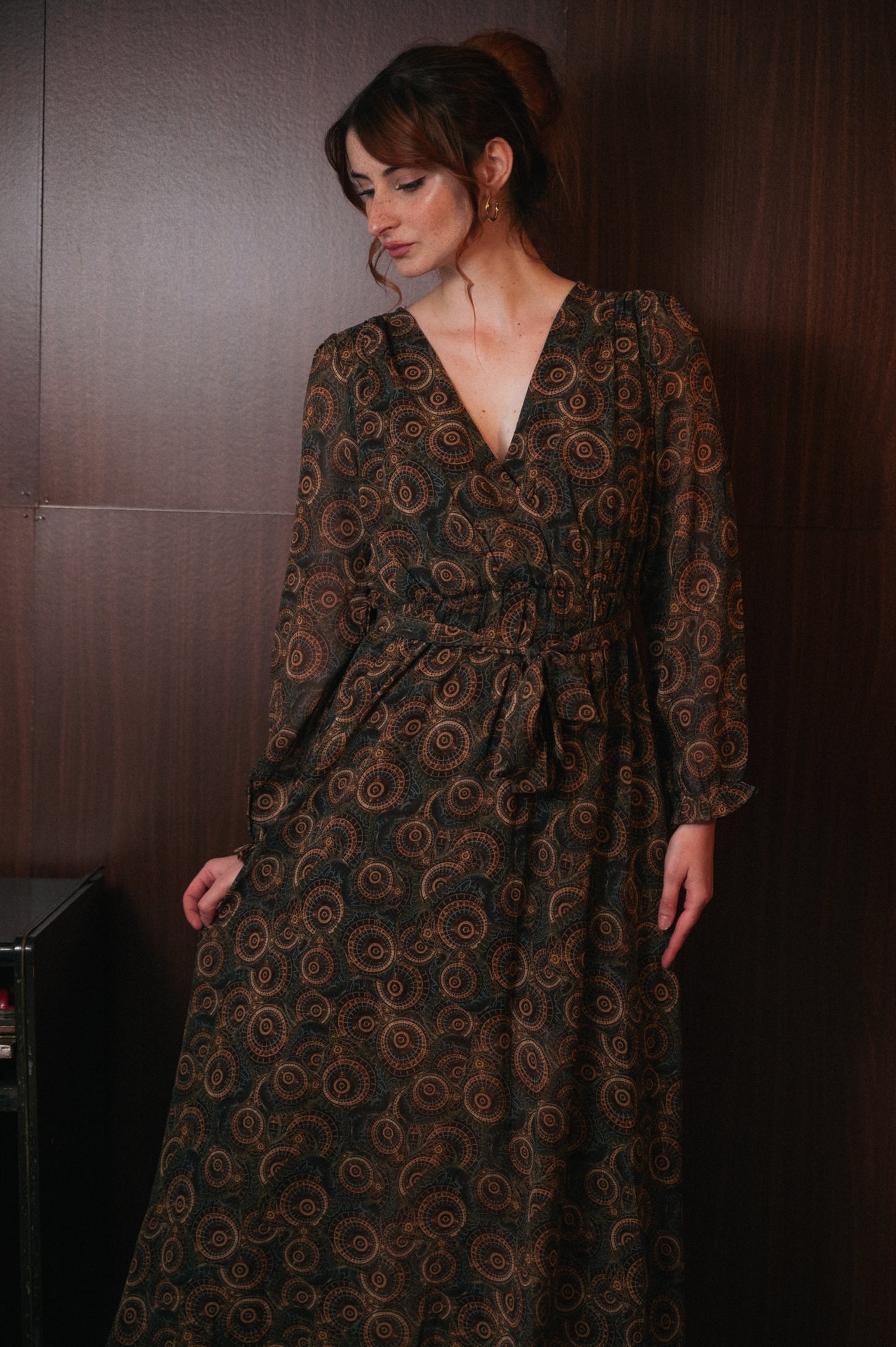 Abito Aura Lungo Donna Fantasia con Fodera Interna