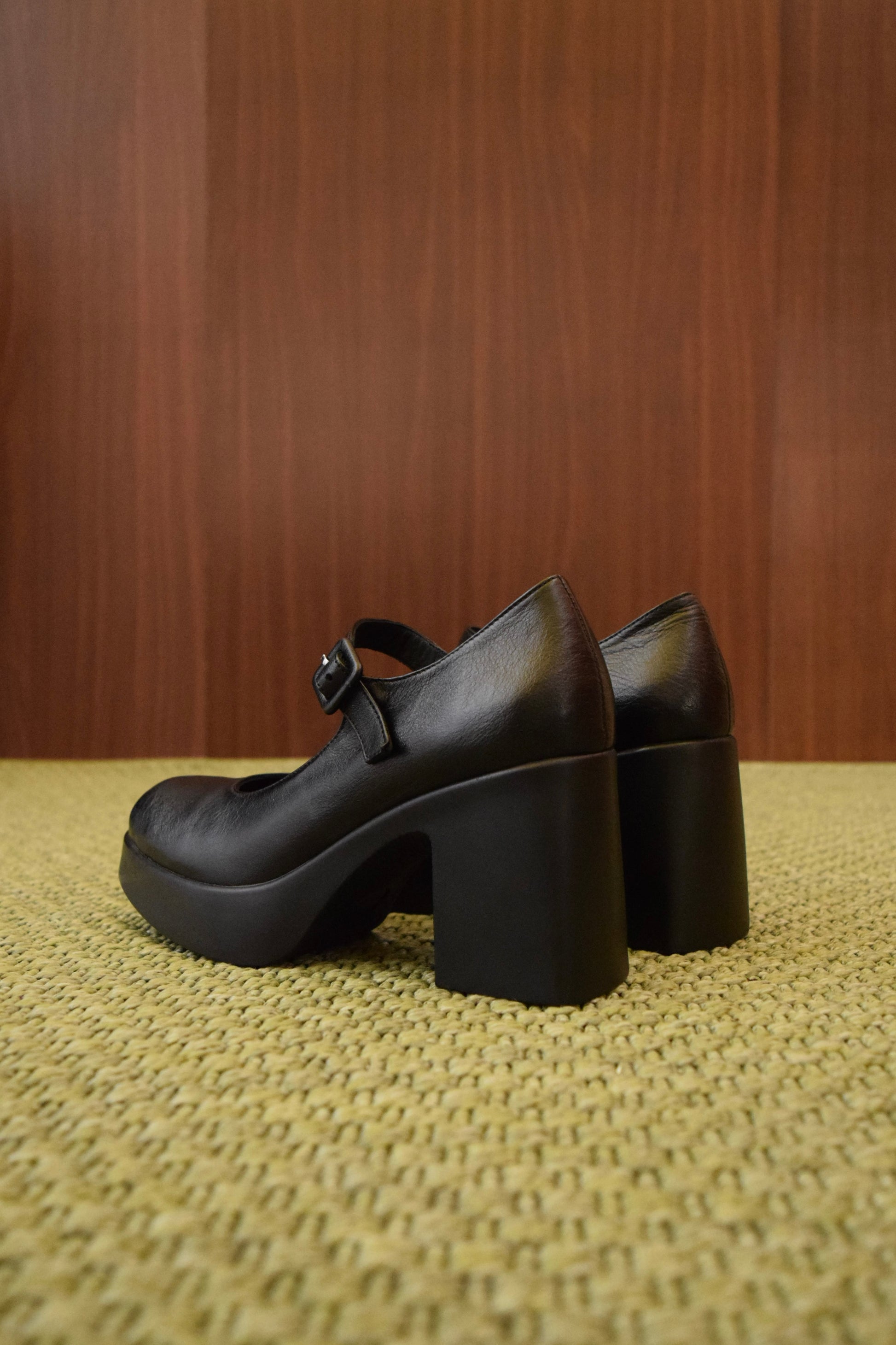Scarpe Mary Jane Nere in Vera Pelle | Tacco 9 cm Platform 3 cm