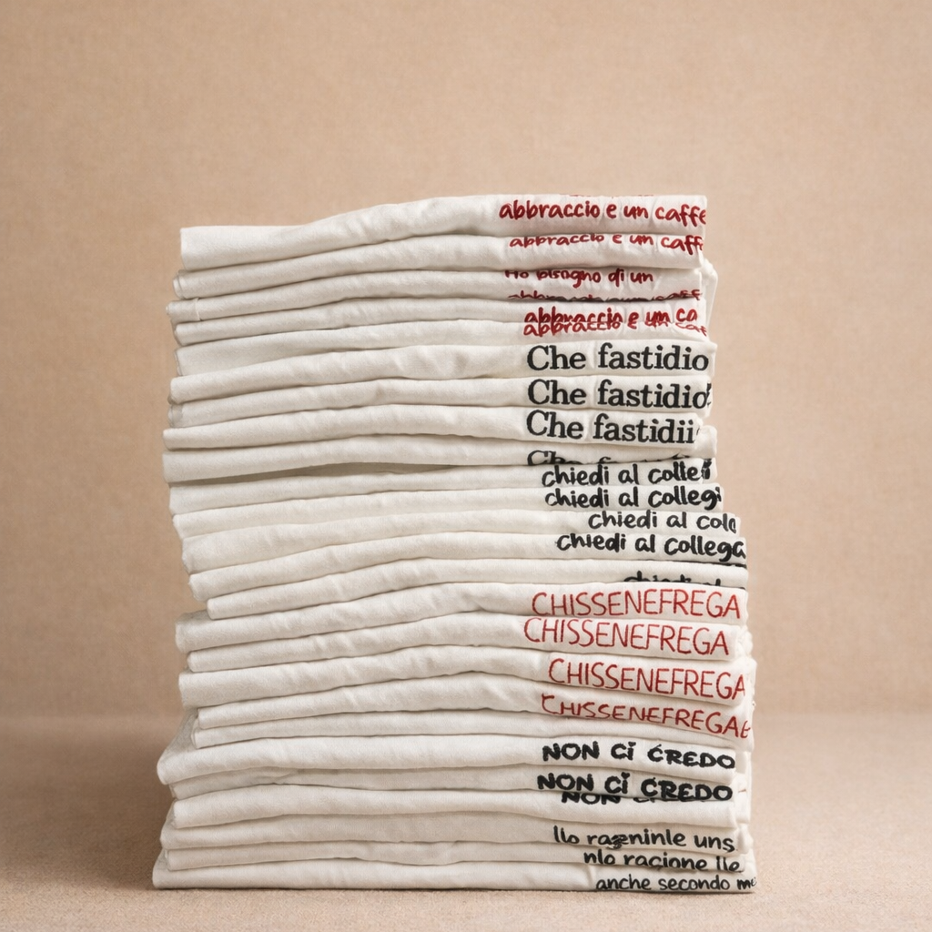 T-shirt bianca donna con scritte ricamate