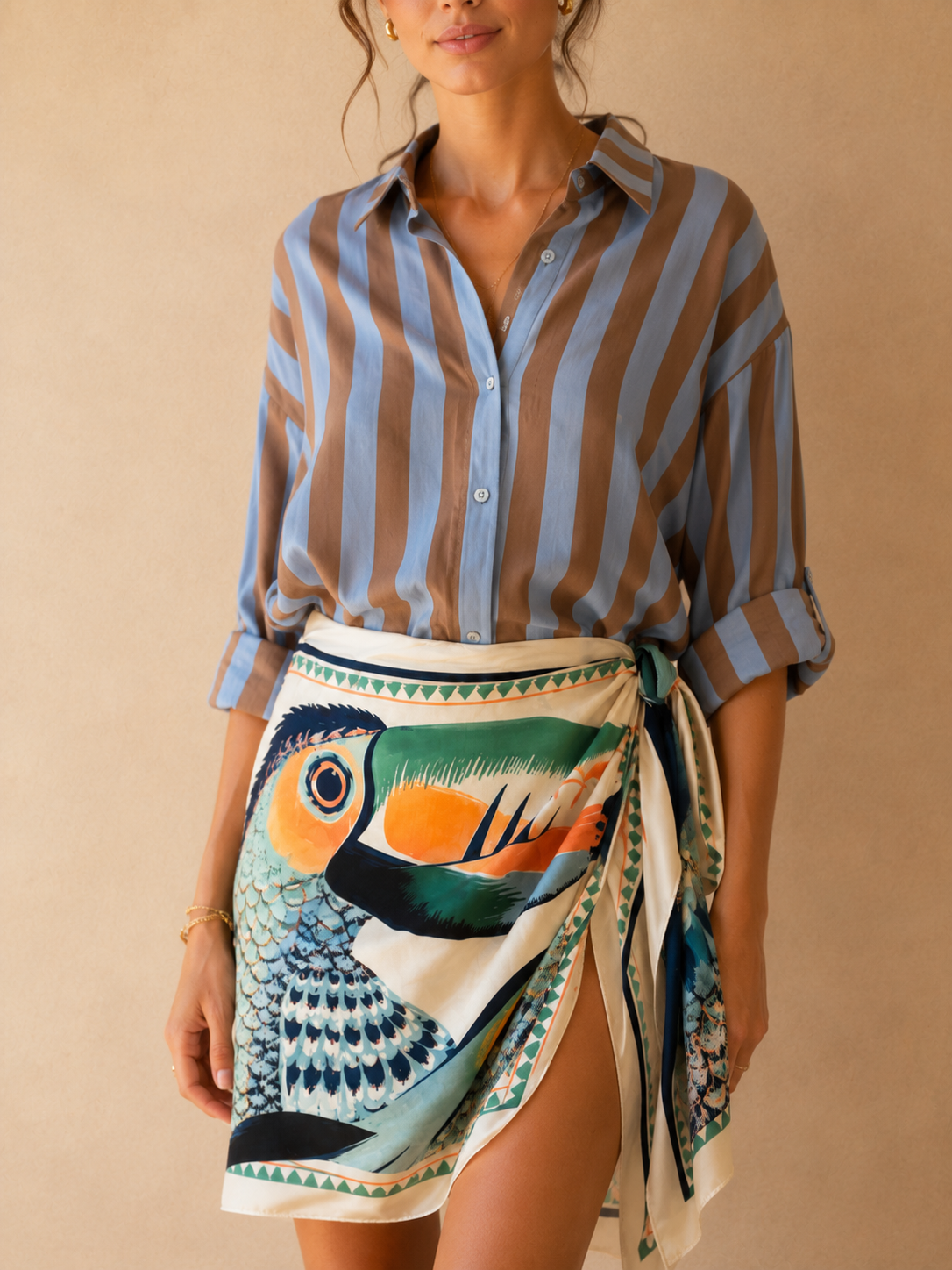 Camicia “Riviera Stripes” – camicia a righe in Tencel