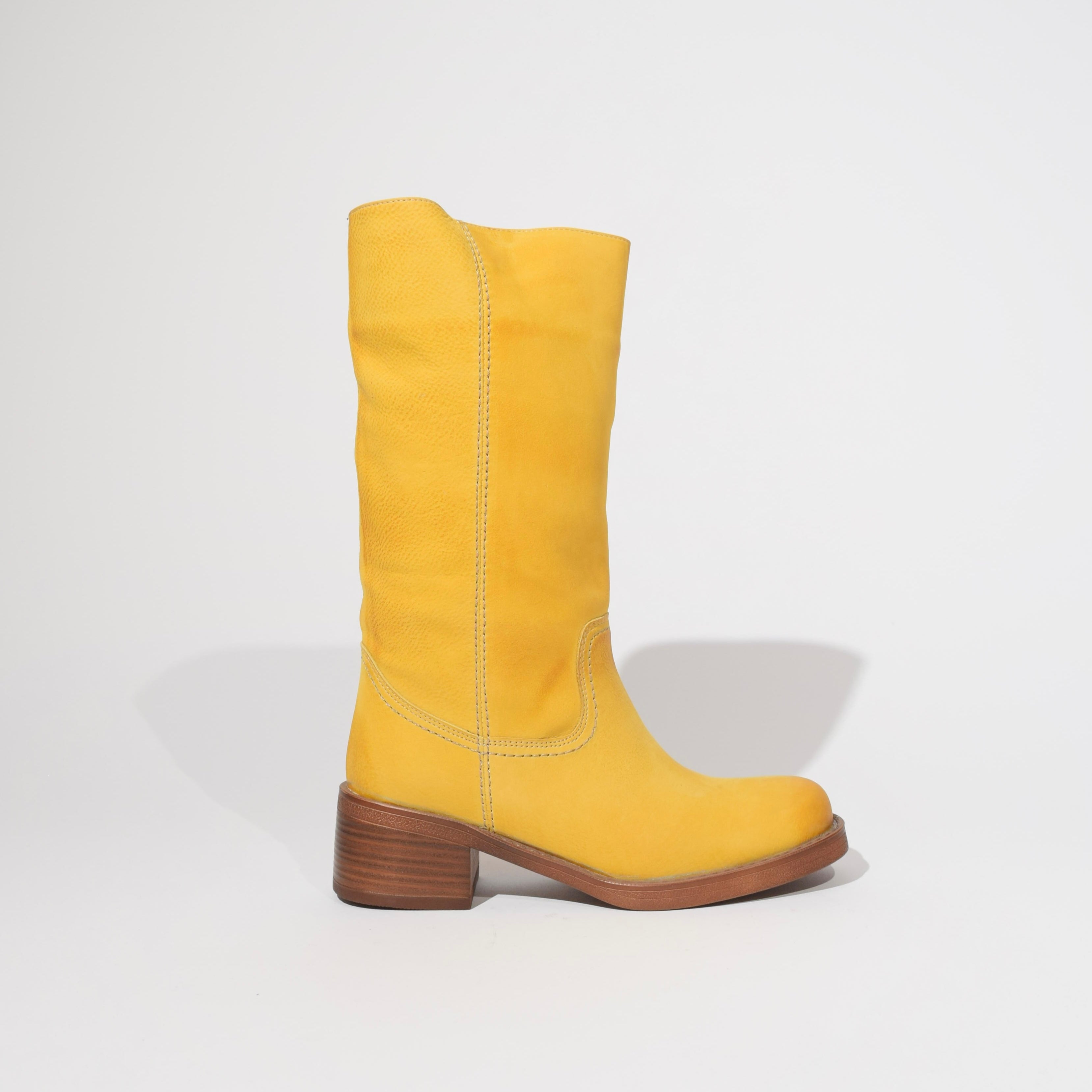 Ochre leather boot