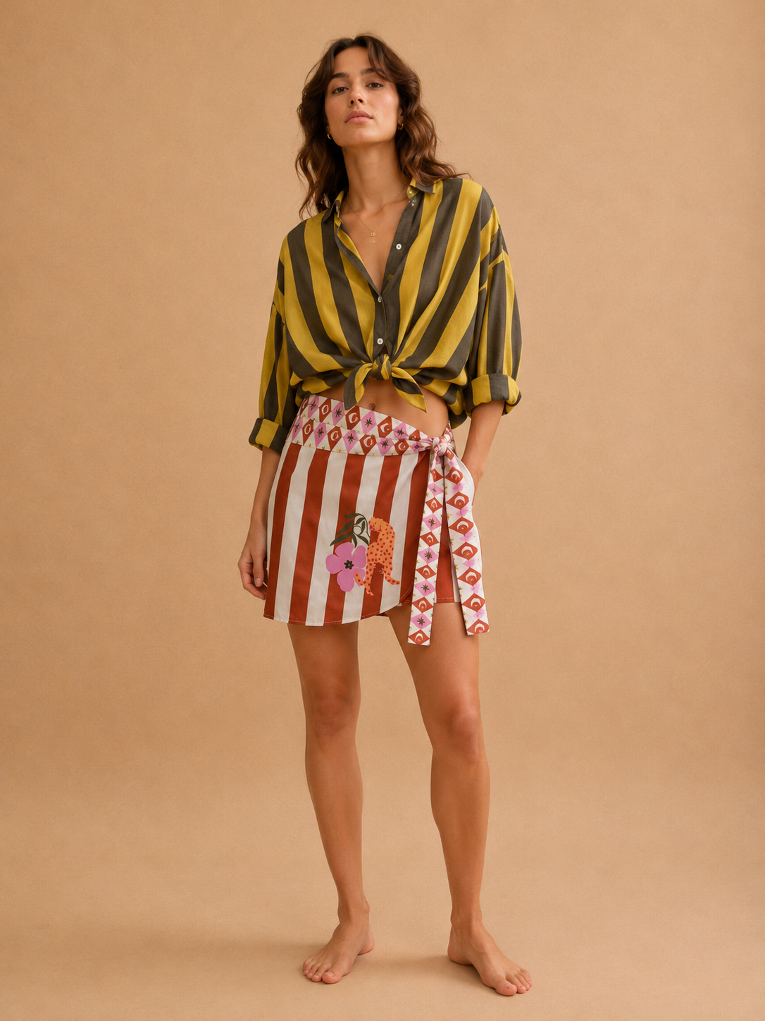 Gonna “Safari Stripes” – gonna corta a portafoglio con fantasia