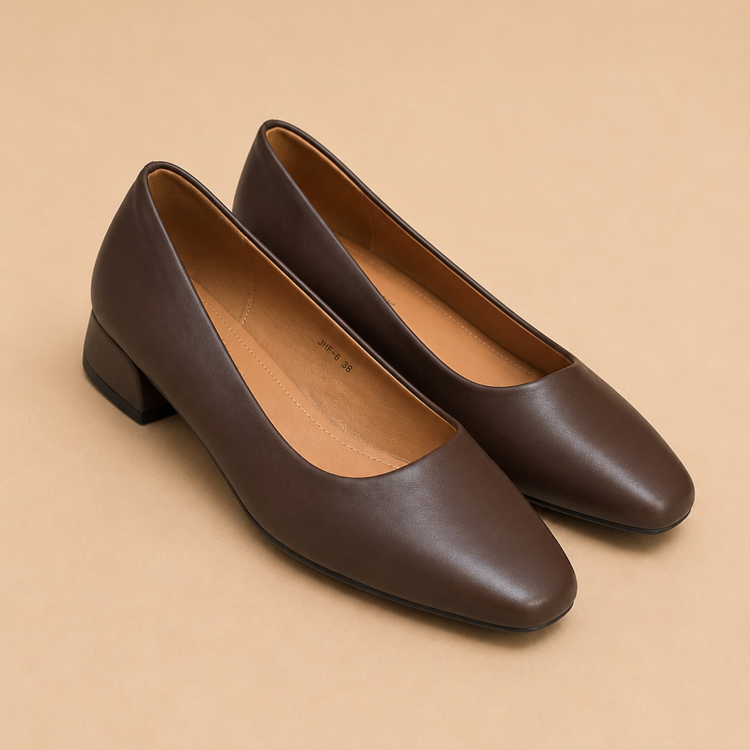 Décolleté “Brown Élégance” Tacco Basso
