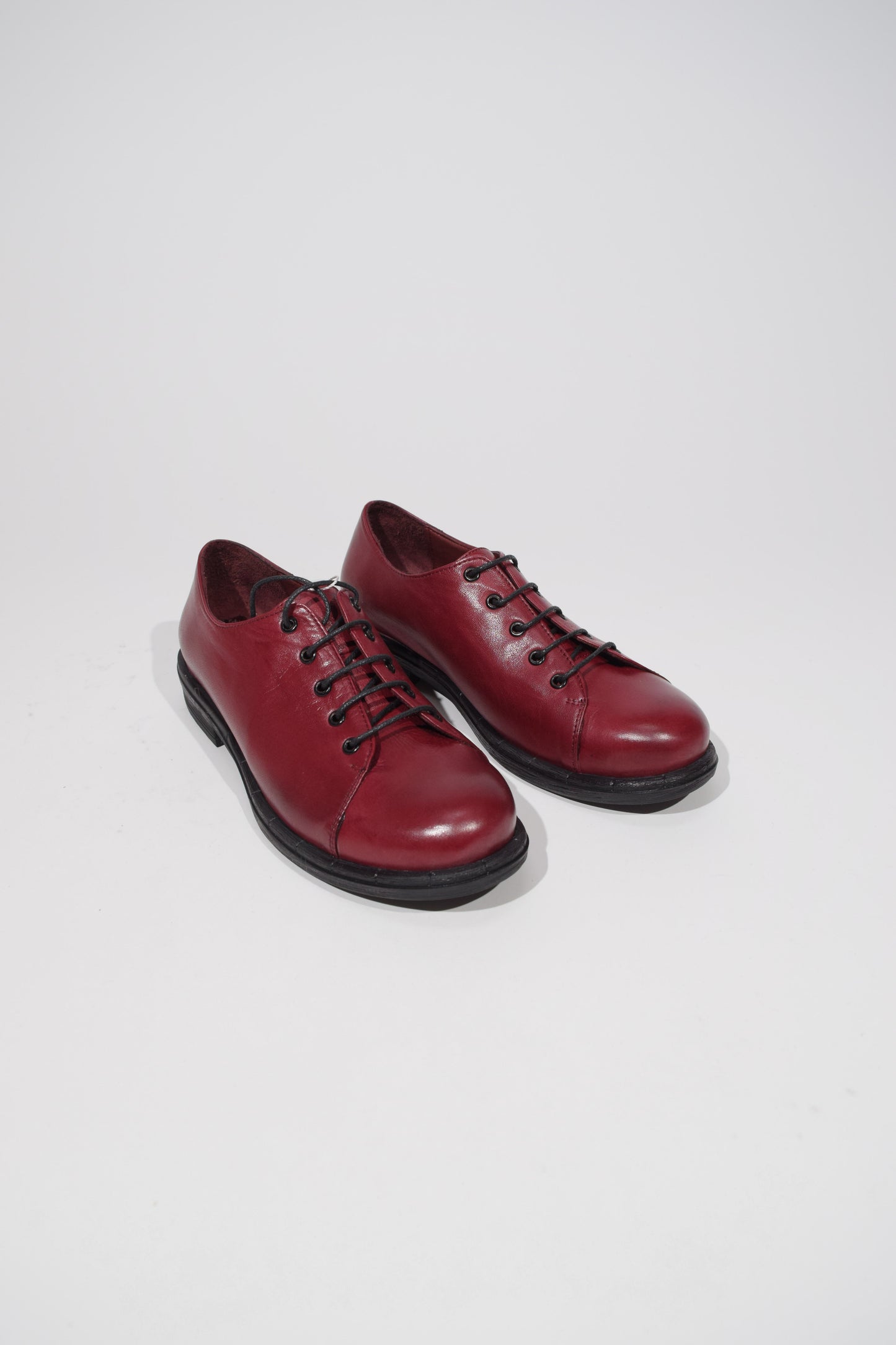 Mocassino stringato in pelle bordeaux