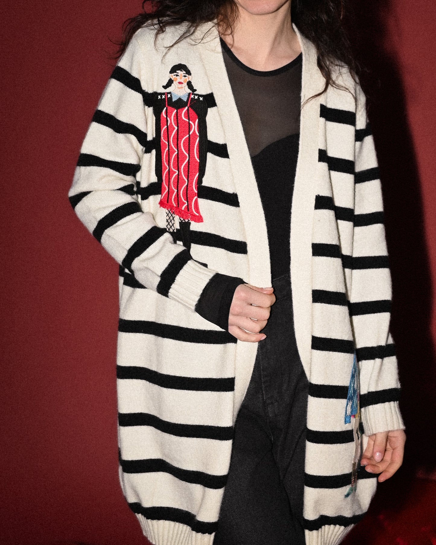 Cardigan Pierrot a righe