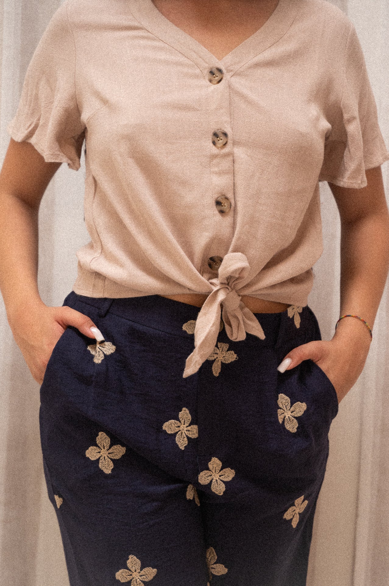 Camicia manica corta in misto lino