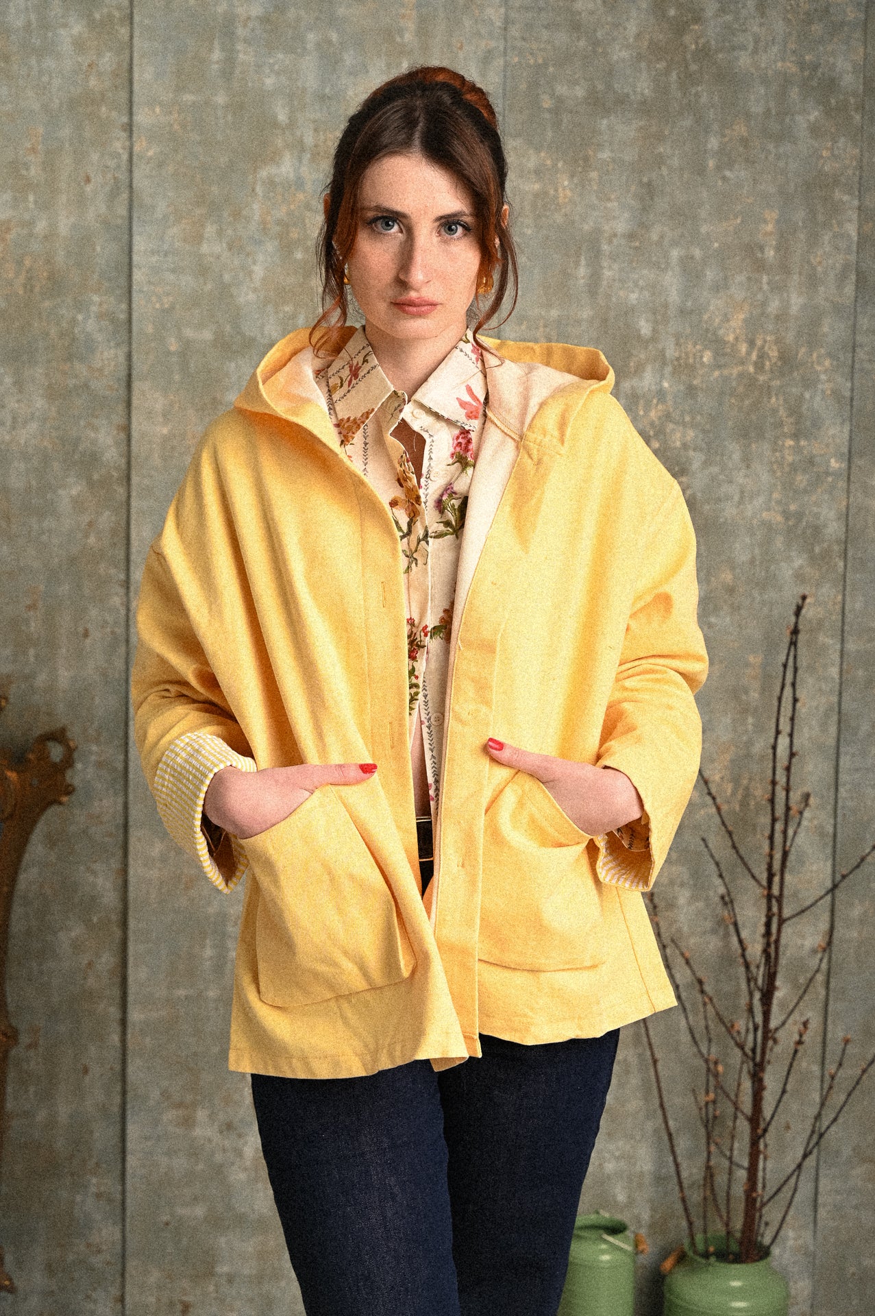 Giacca Donna Gialla Sterlizia con Cappuccio e Tasche – Giacca Leggera