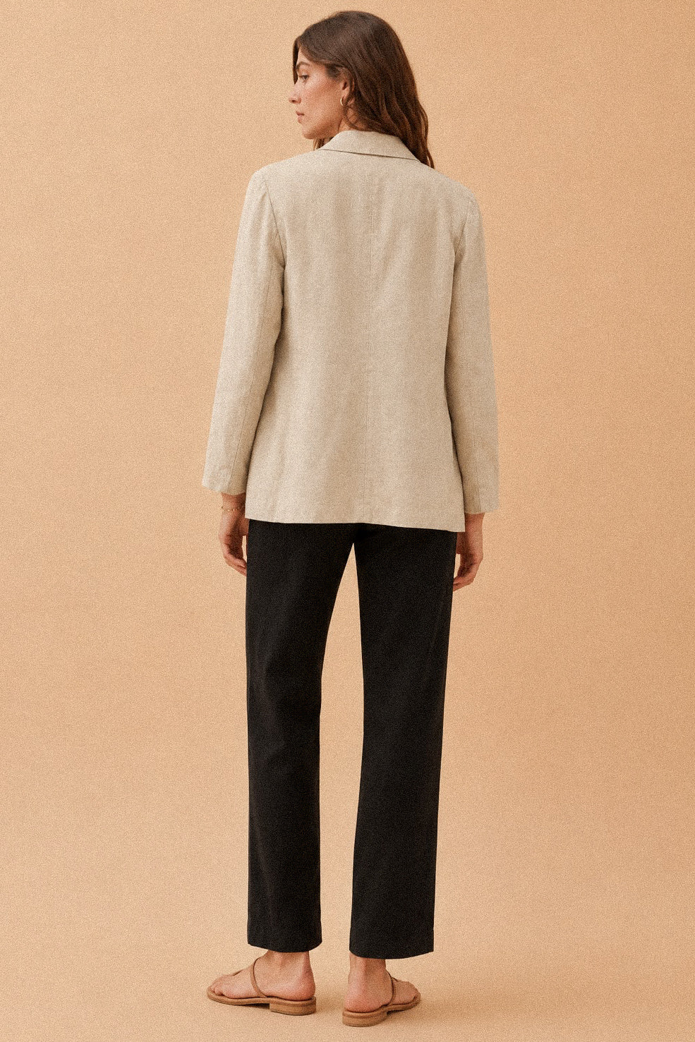 Blazer in misto lino con un bottone