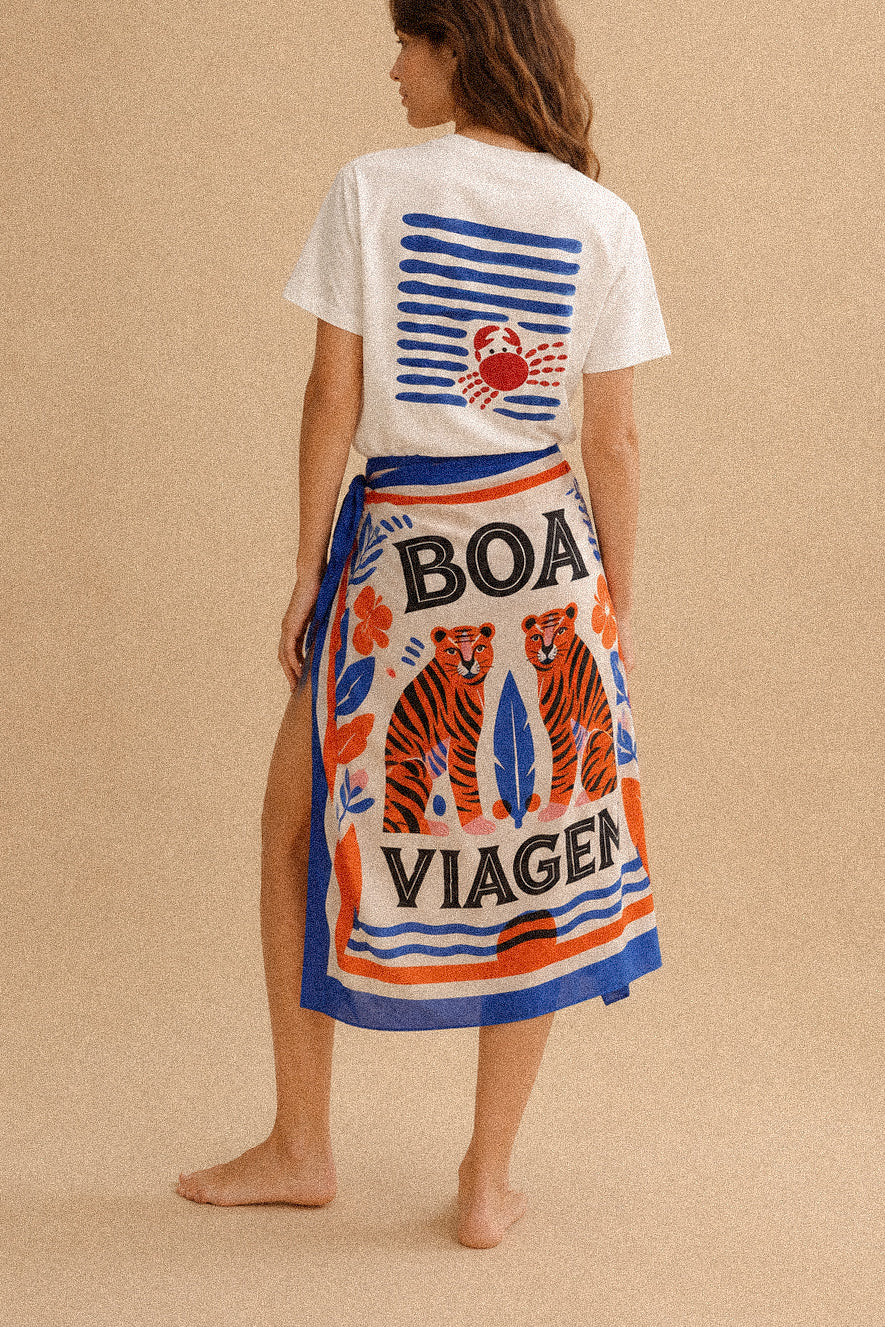 Pareo “Boa Sunset” – pareo in viscosa con stampa tigri