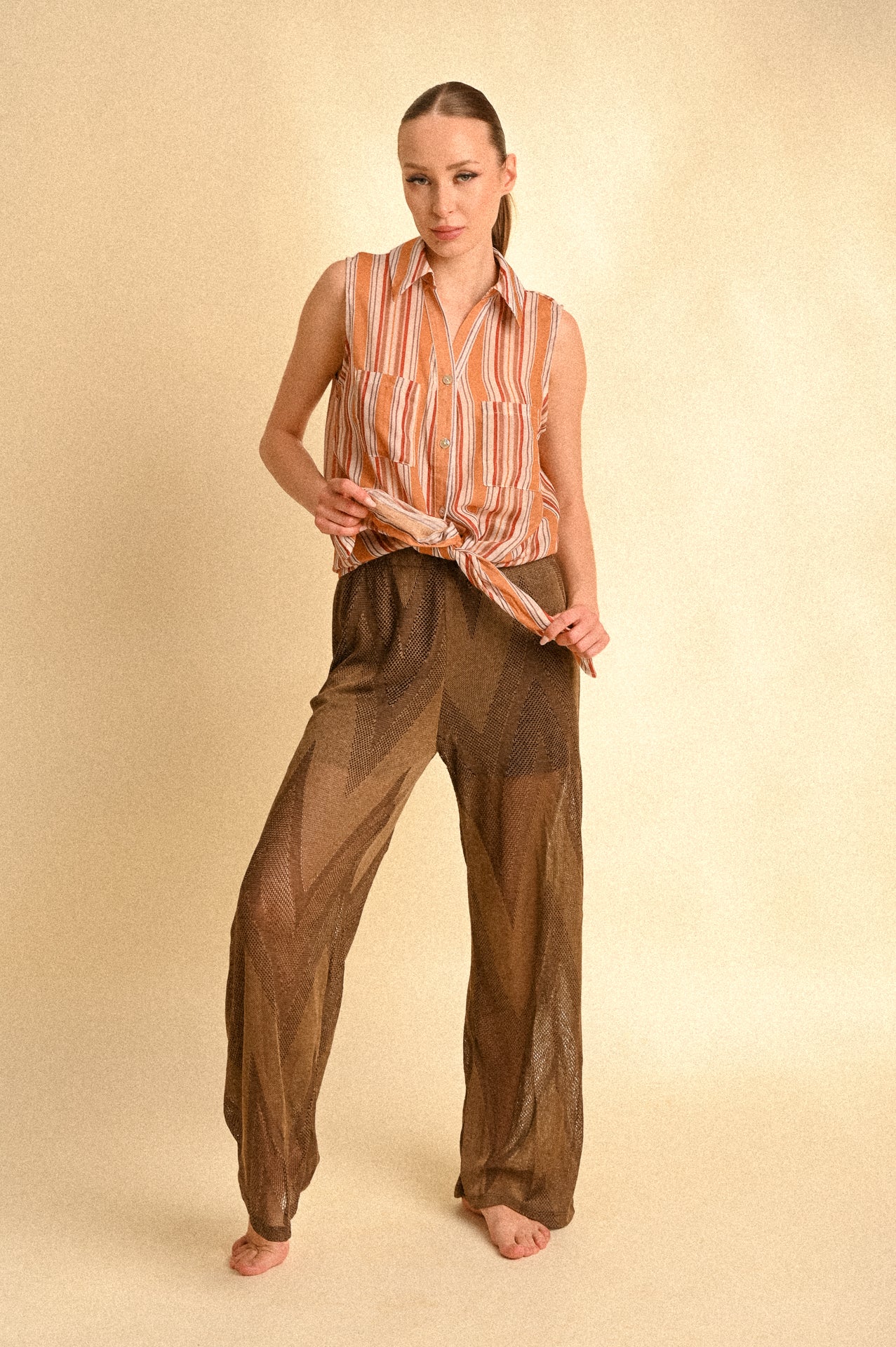 Pantalone Kyoto Texture in Maglia Traforata