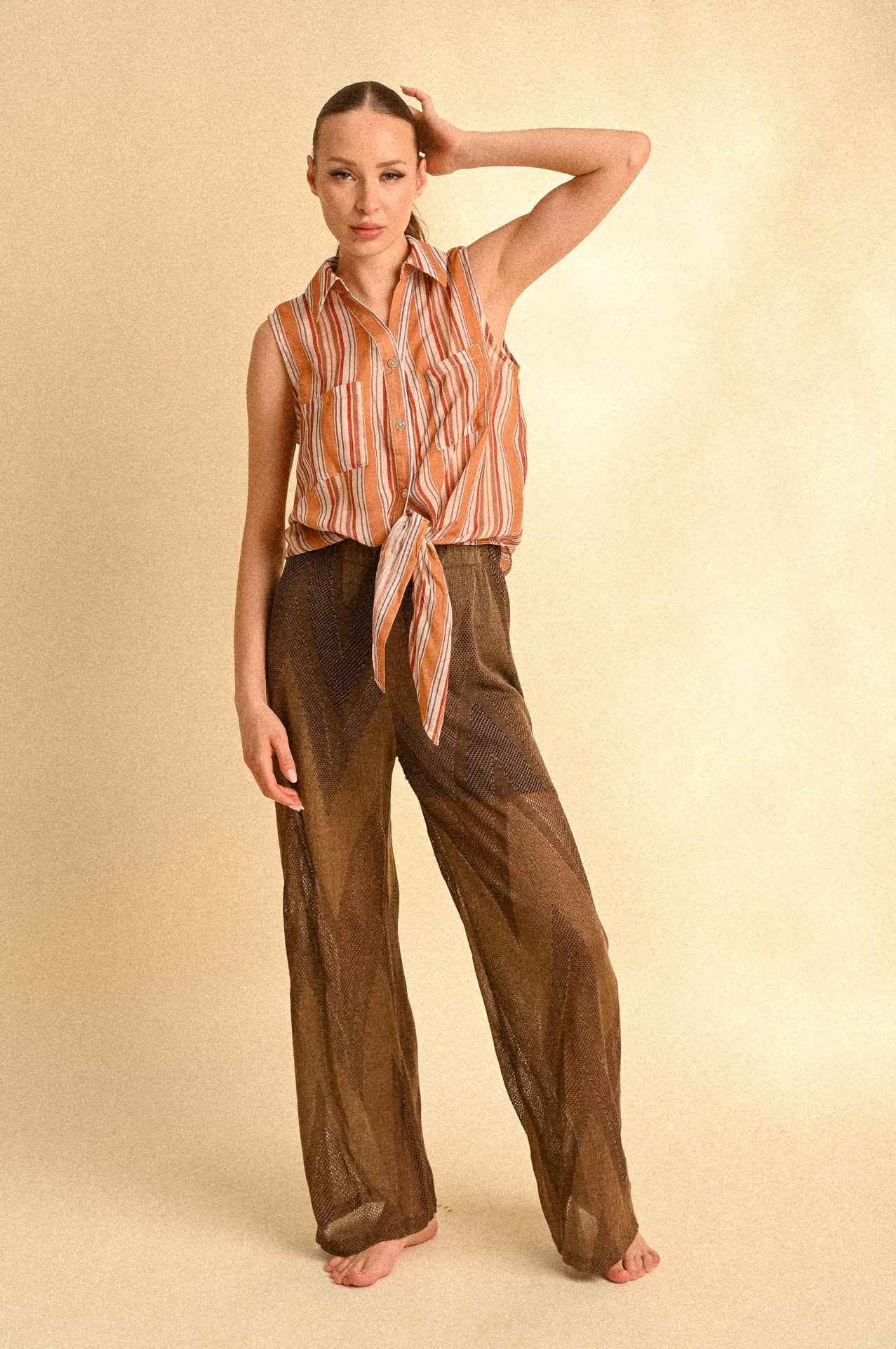 Pantalone Kyoto Texture in Maglia Traforata