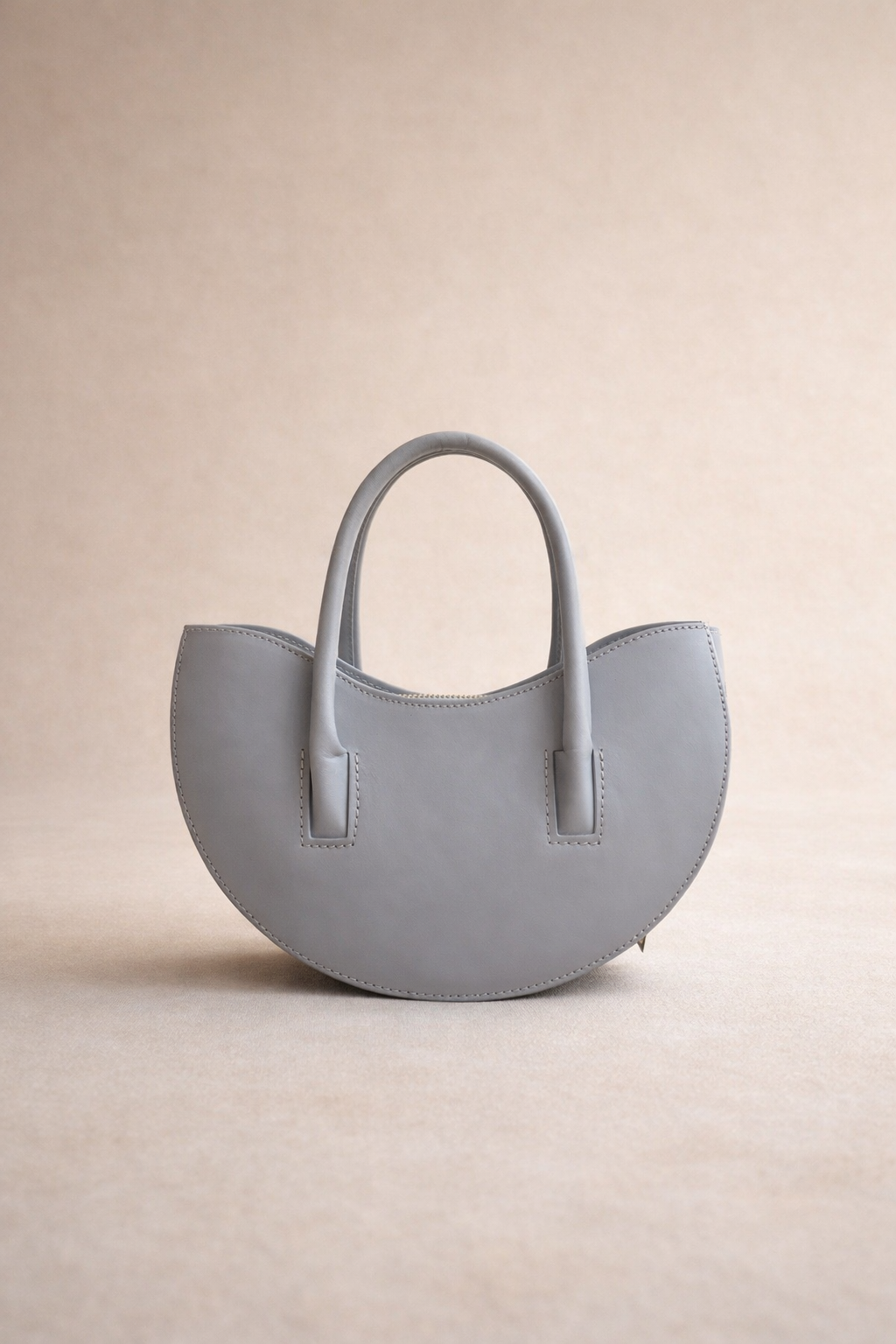 Borsa Donna in Pelle Azzurro Polvere con Zip e Tracolla Regolabile